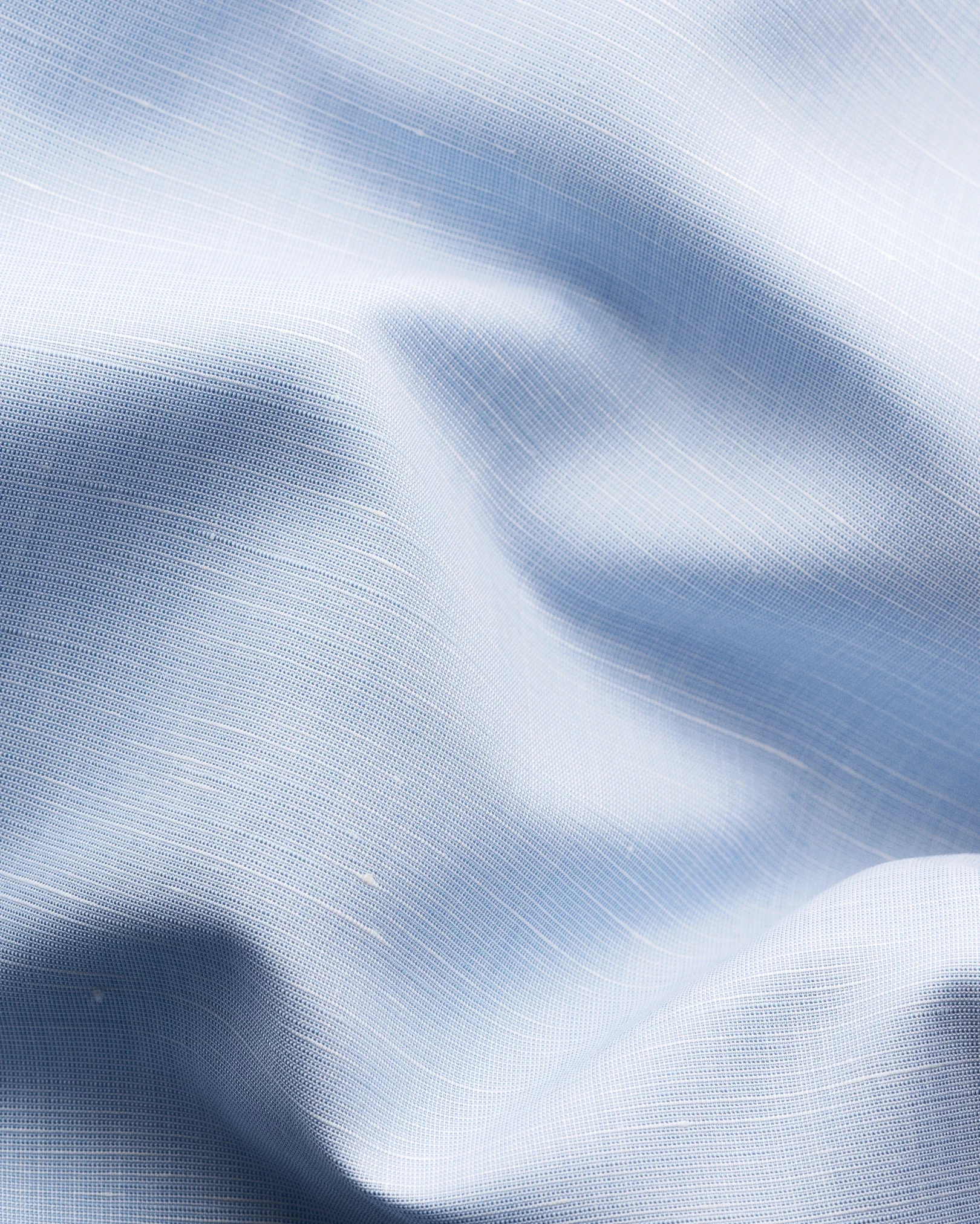 Eton - light blue semi solid cotton linen shirt