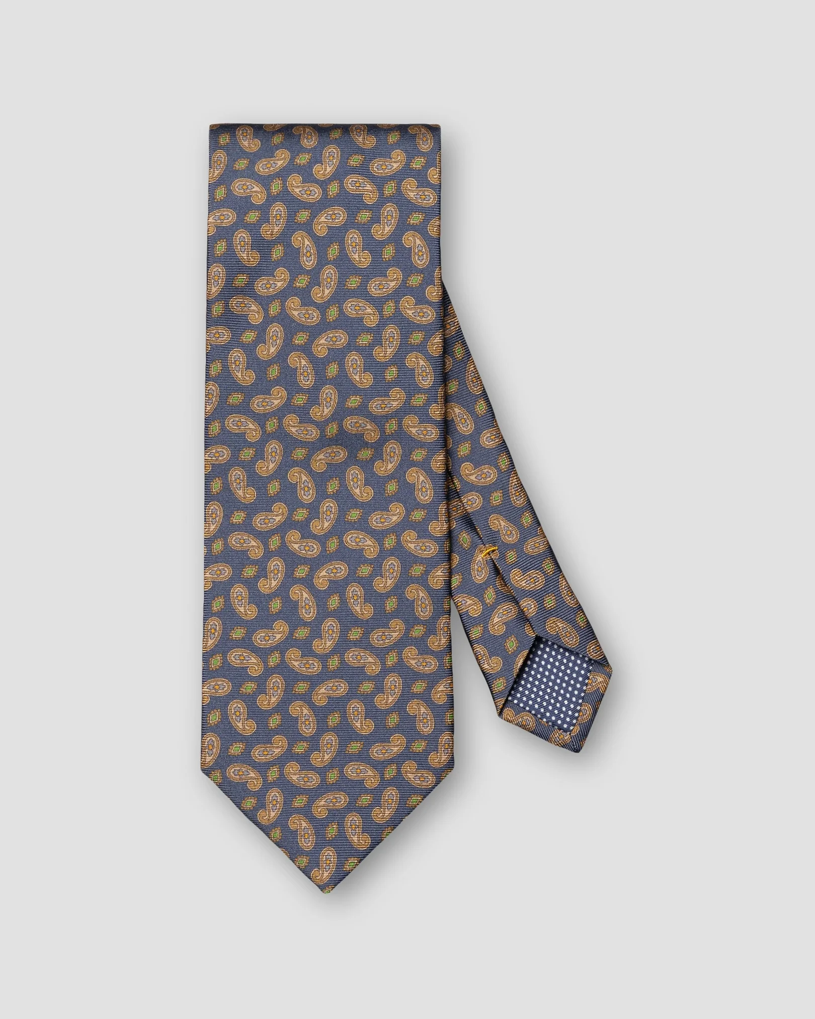 Eton - paisley print silk tie dark blue paisley print silk tie