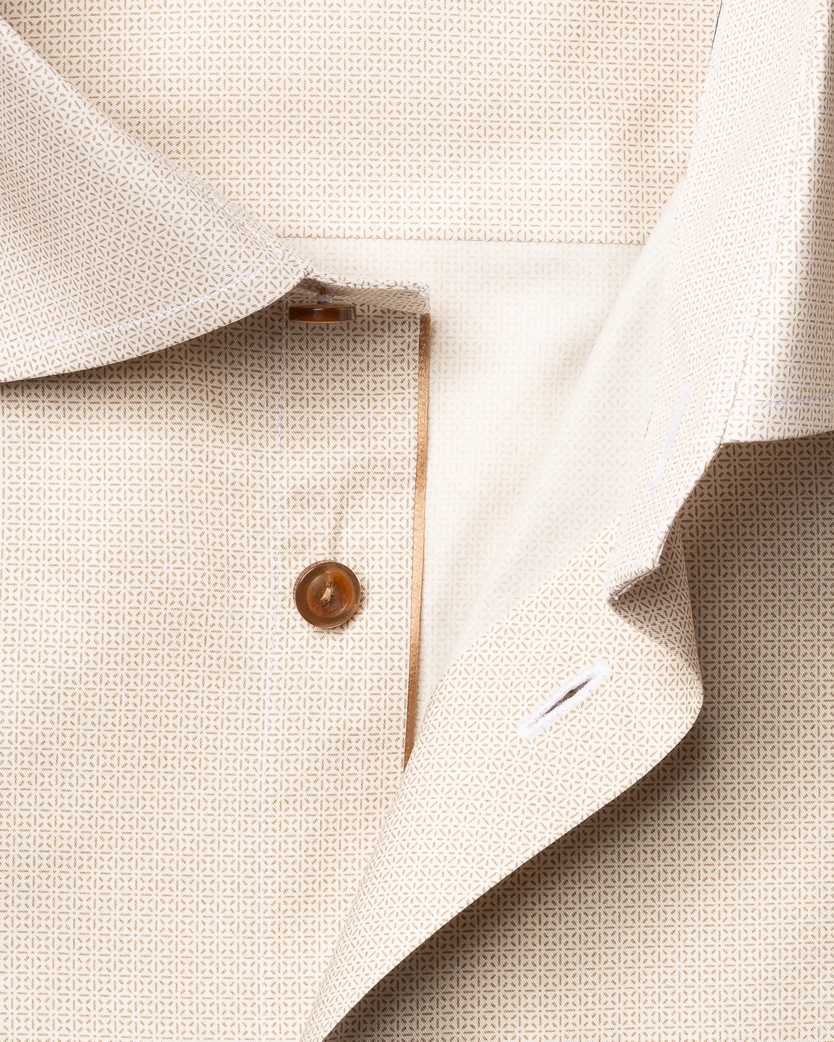 Eton - light brown micro pattern fine twill shirt