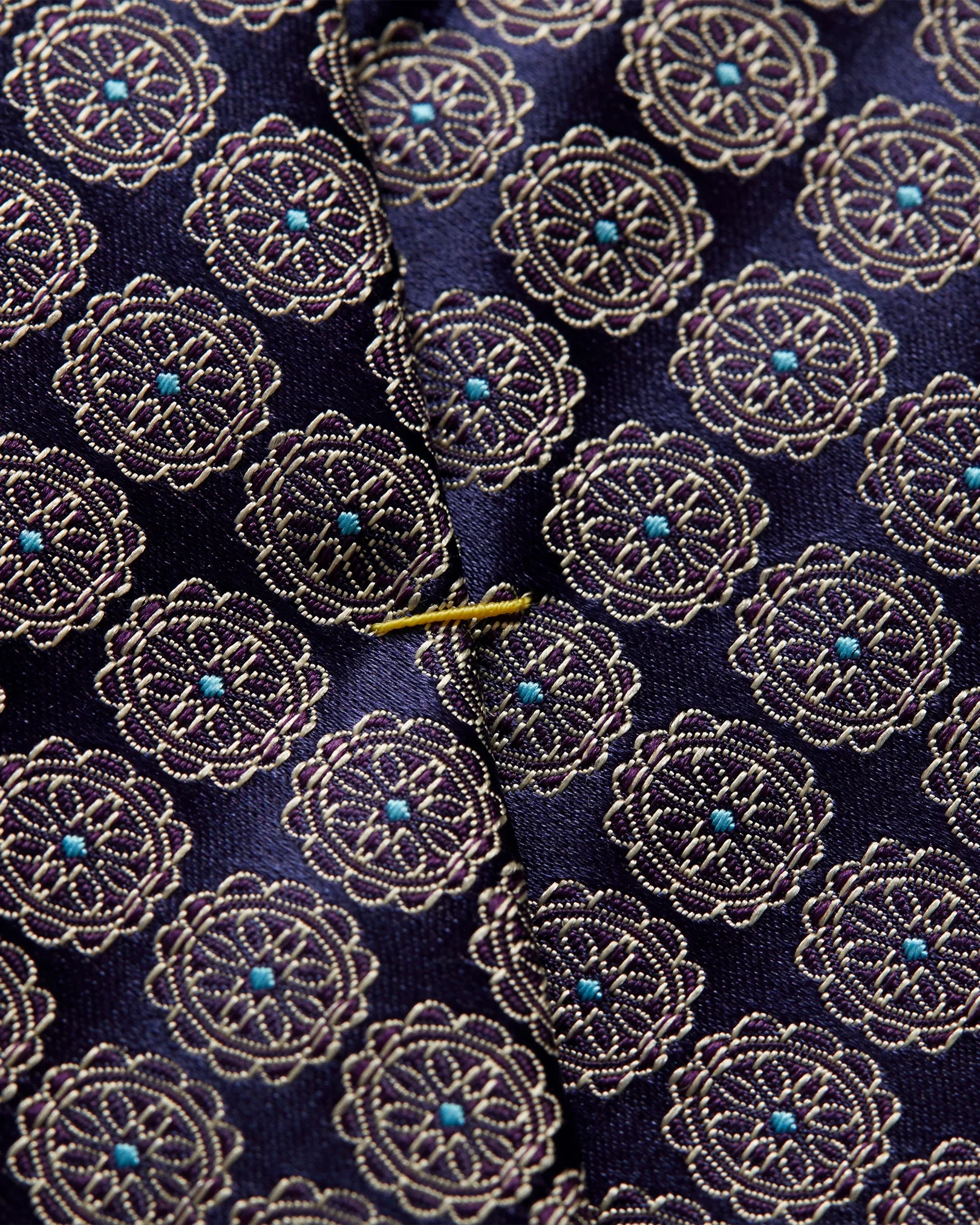 Eton - navy blue medallion print tie