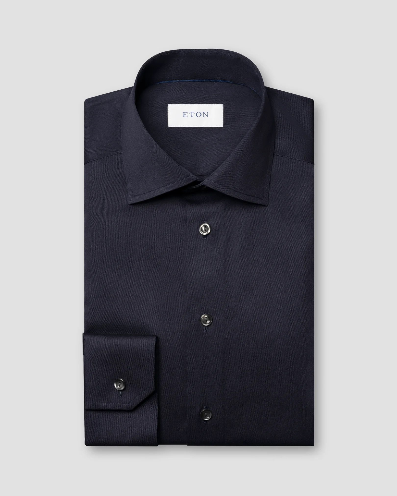 Eton - navy blue solid signature twill shirt