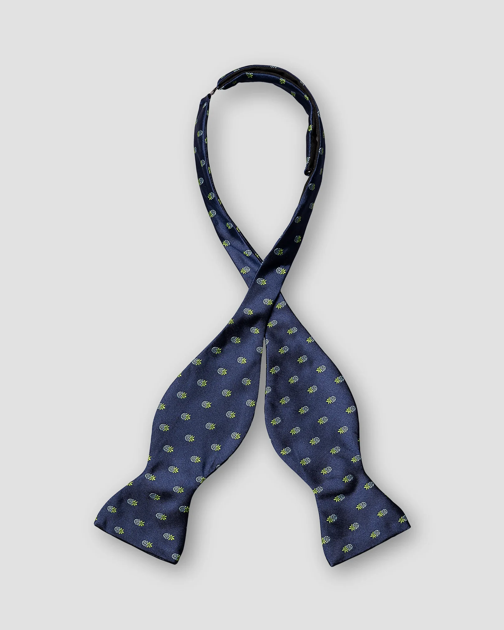 Eton - navy blue pineapple silk bow tie self tied