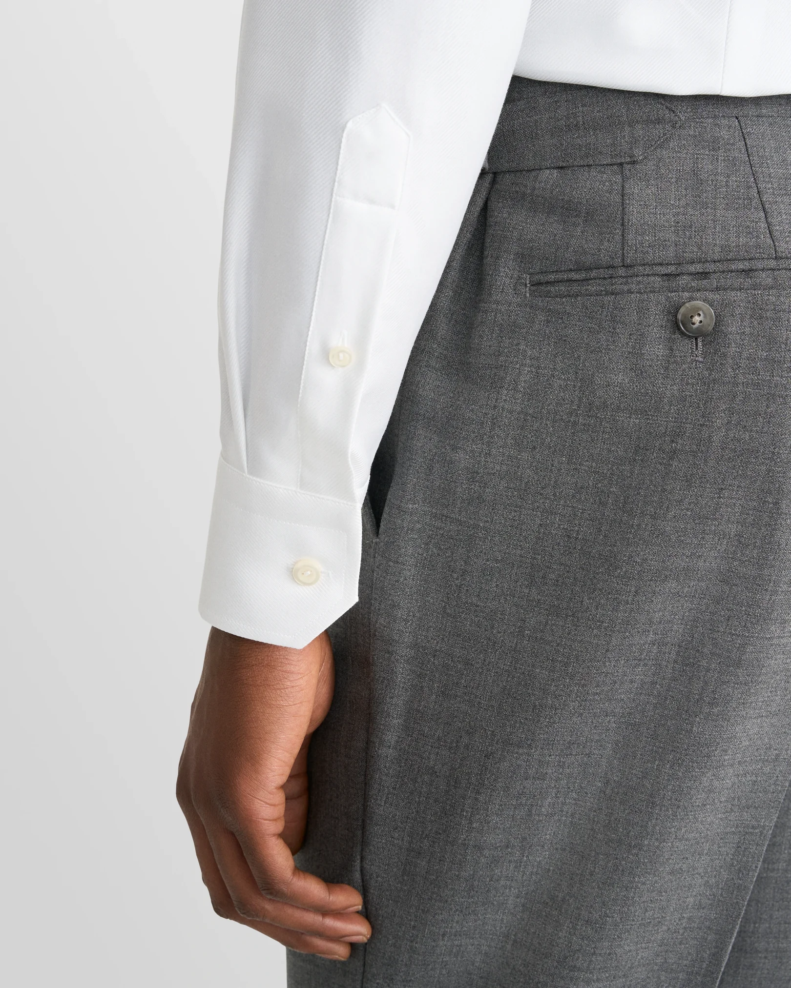 Eton - white textured twill shirt