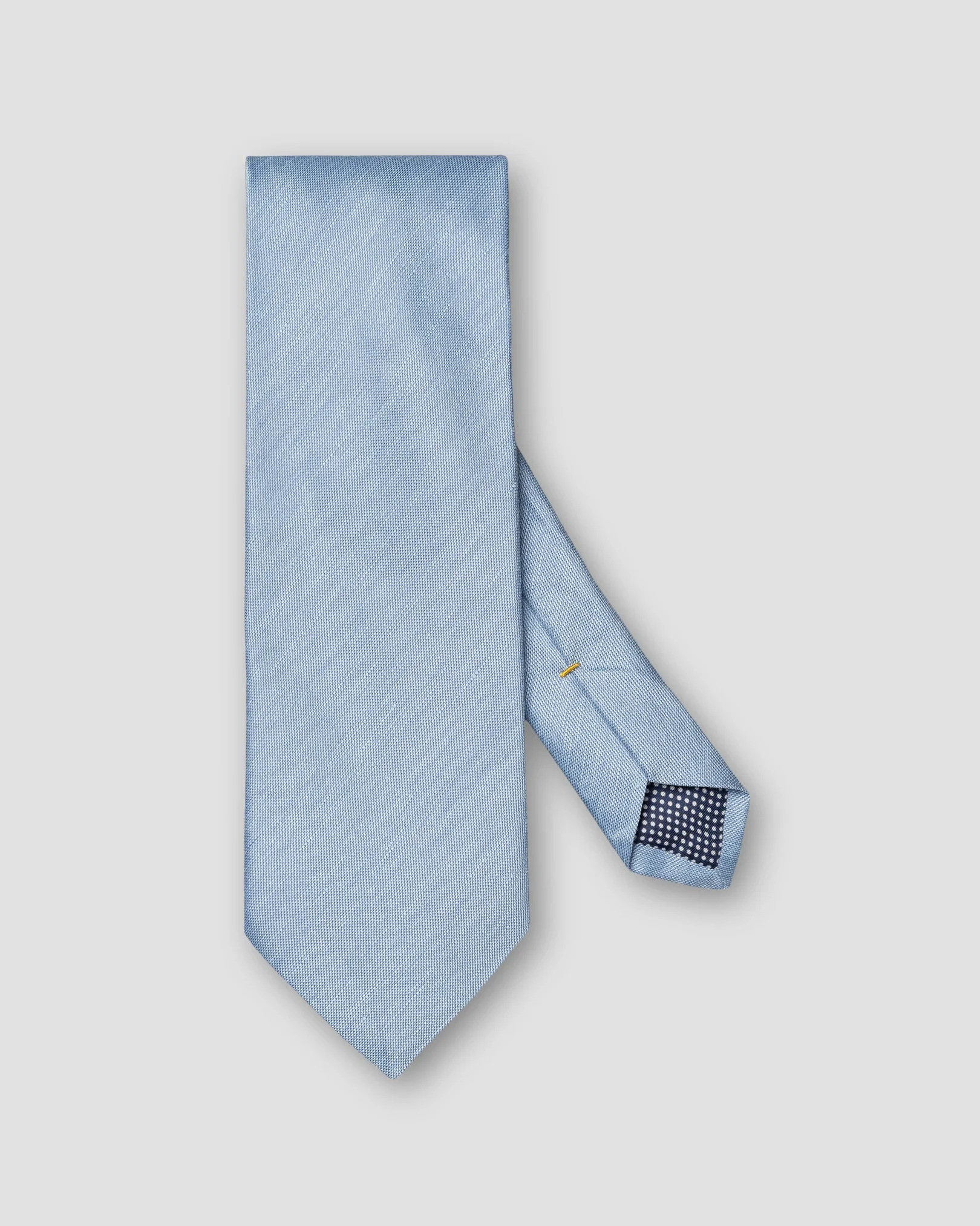 Eton - light blue solid silk linen tie