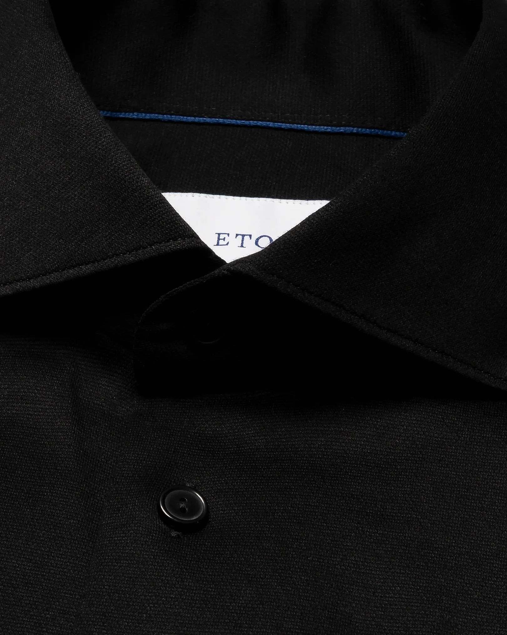 Eton - black filo di scozia knit shirt 261