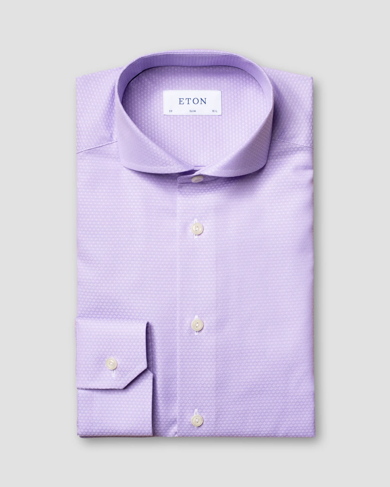 Eton - lilac diamond weave shirt