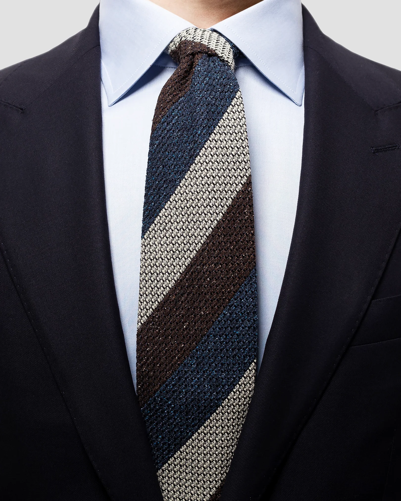Eton - brown striped grenadine tie