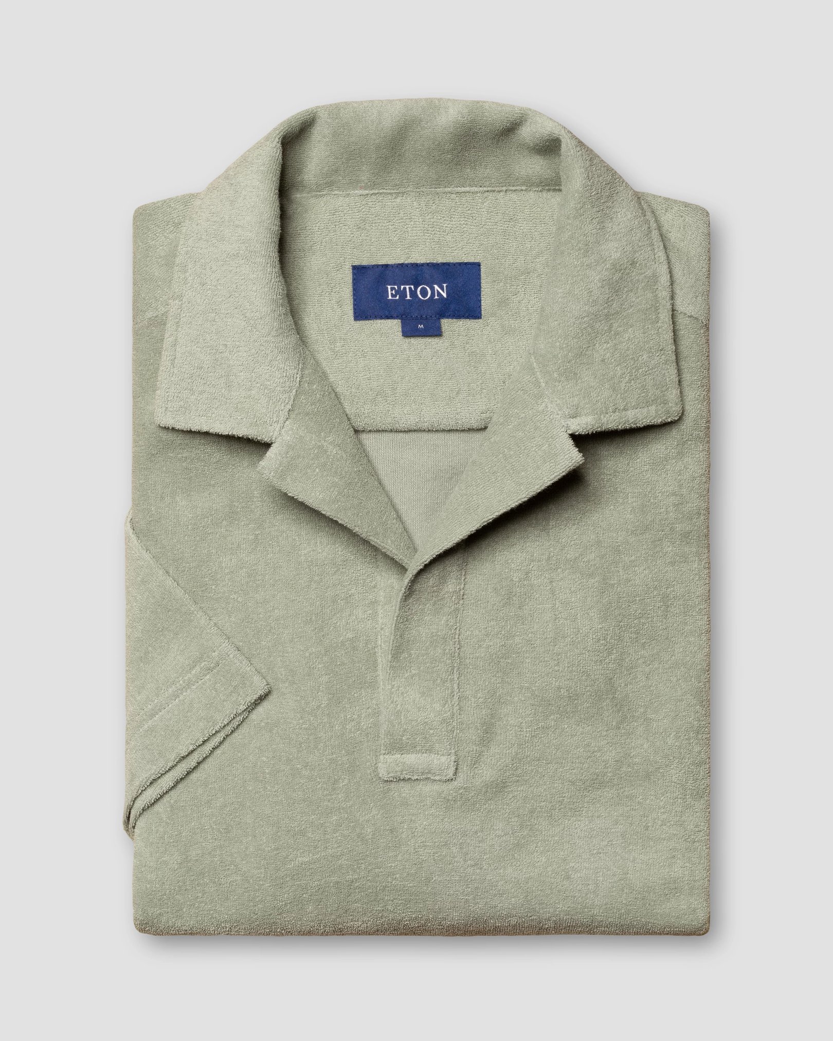 Eton - green popover terry shirt