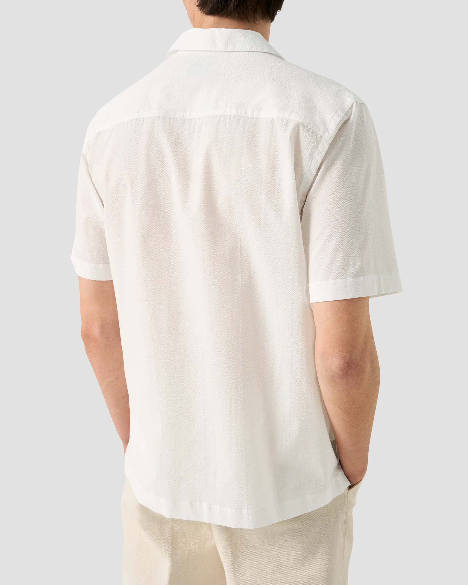 Eton - white seersucker resort shirt