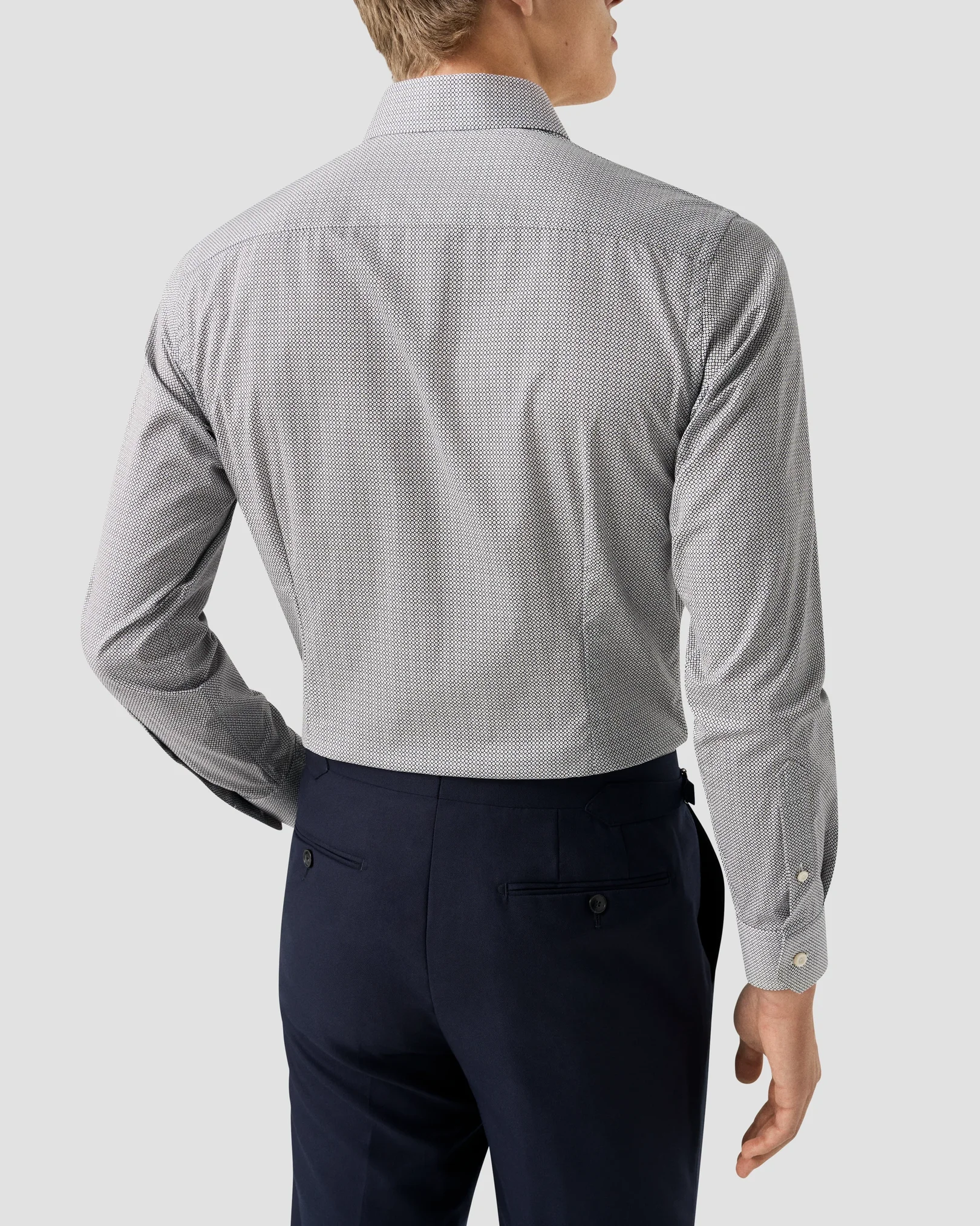 Eton - navy blue micro print signature twill shirt