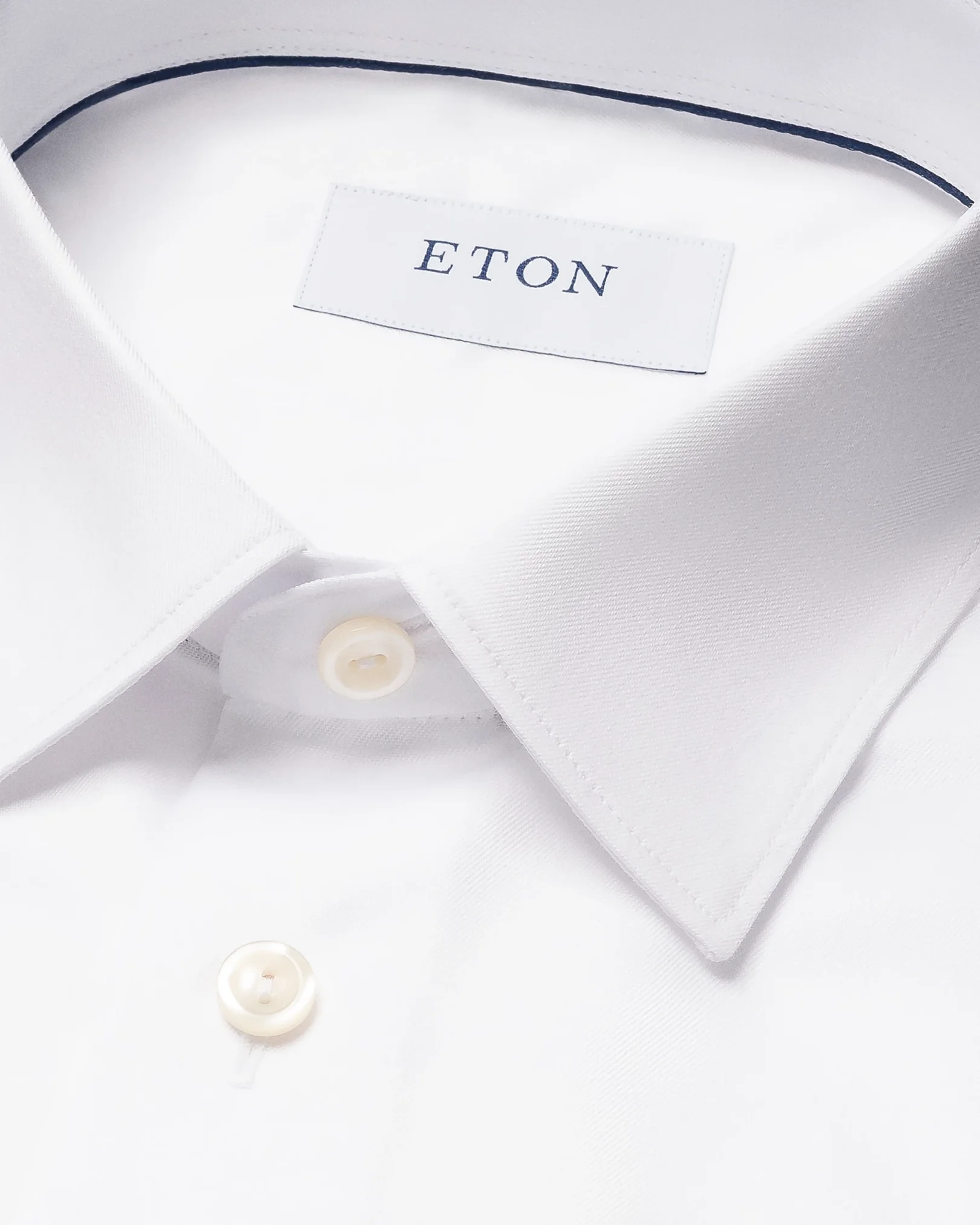 Eton - Chemise blanche en twill signature – Col français