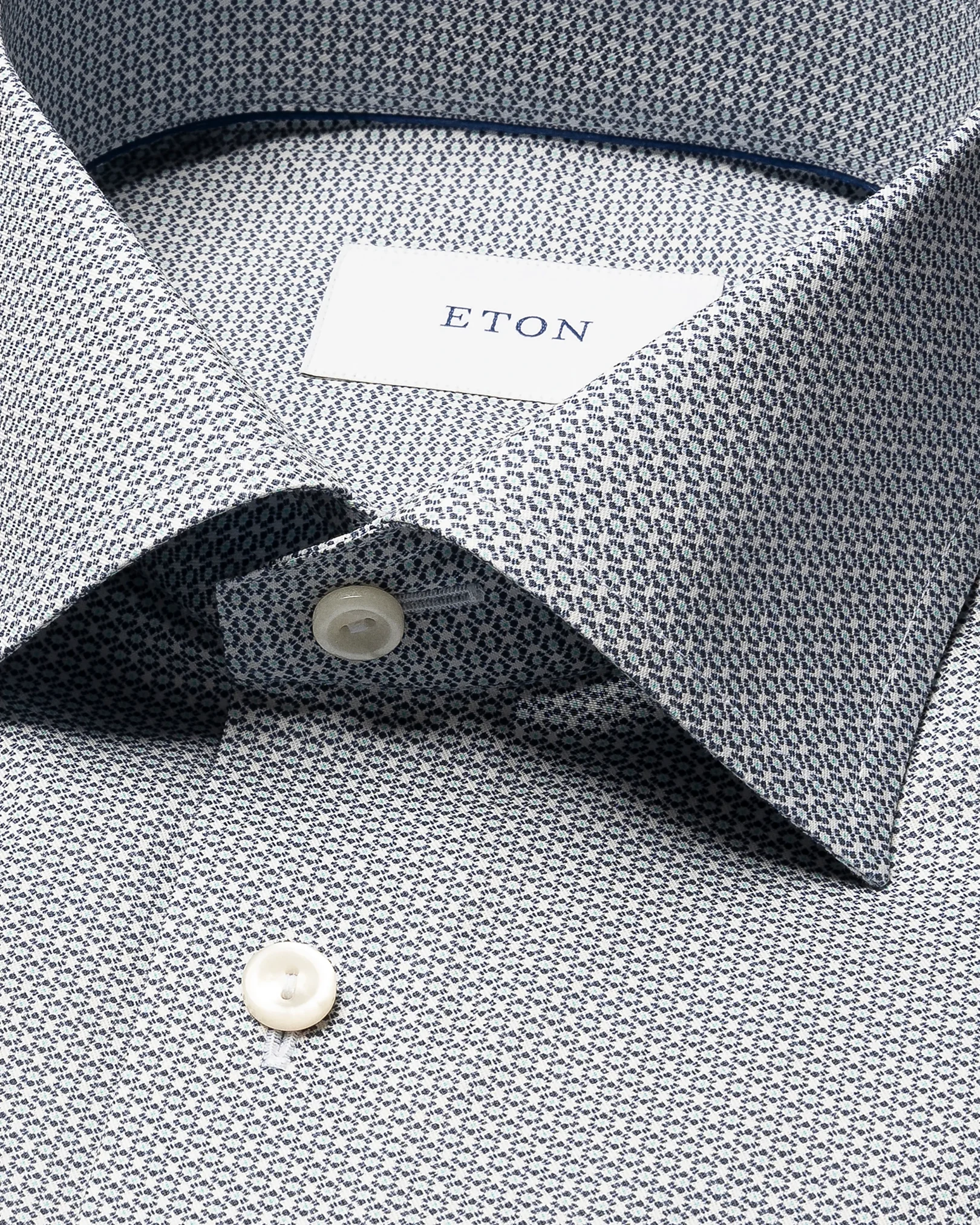 Eton - navy blue geometric signature twill shirt
