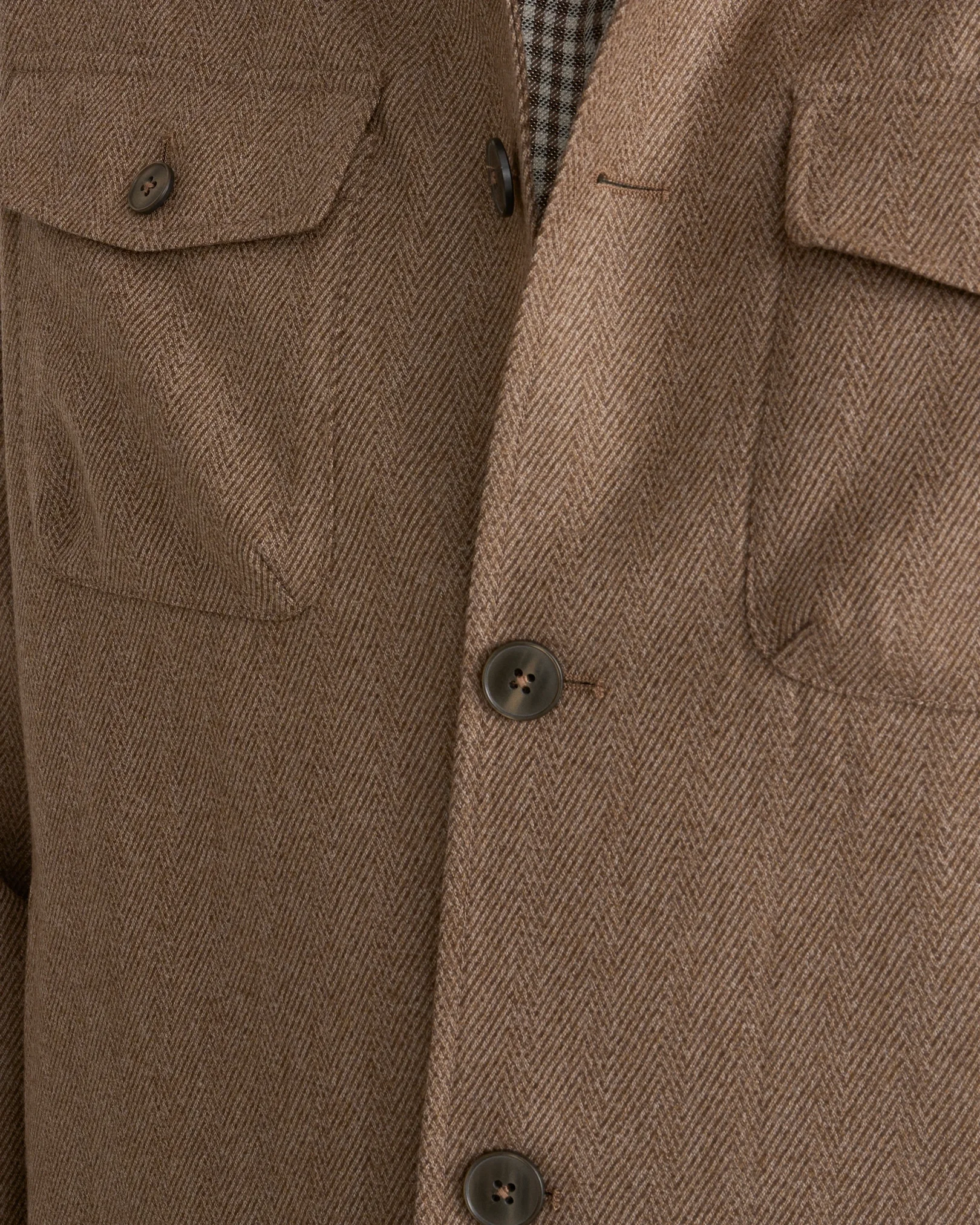 Eton - beige wool structure four pocket overshirt