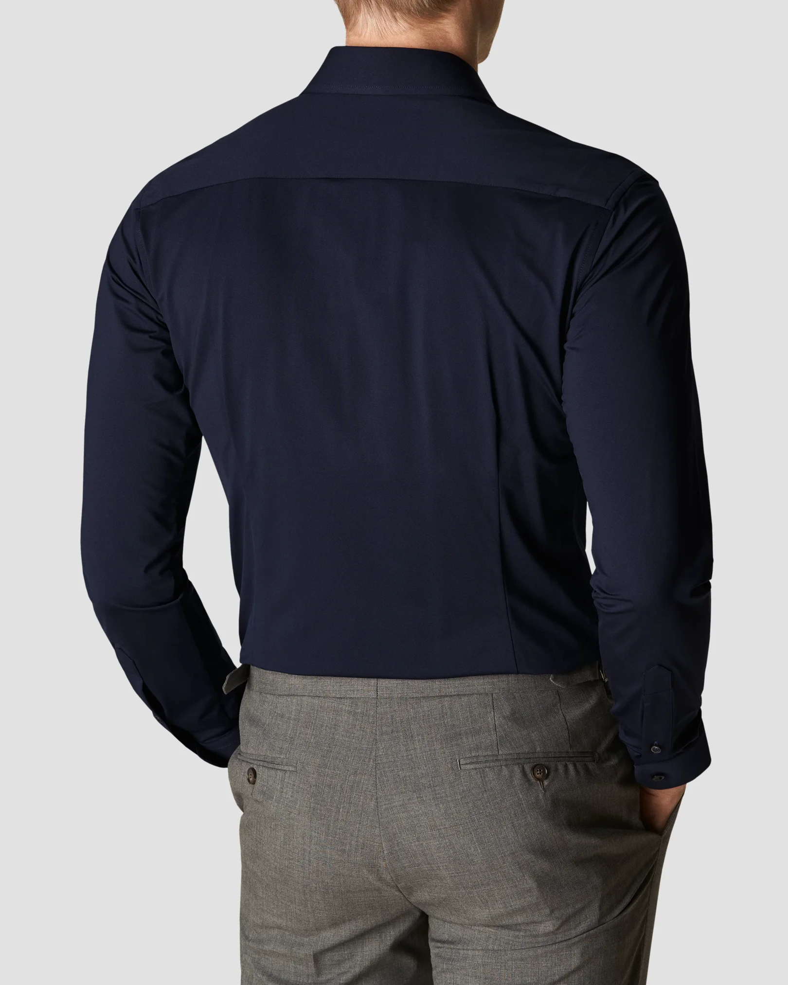 Eton - navy blue fourway strech shirt