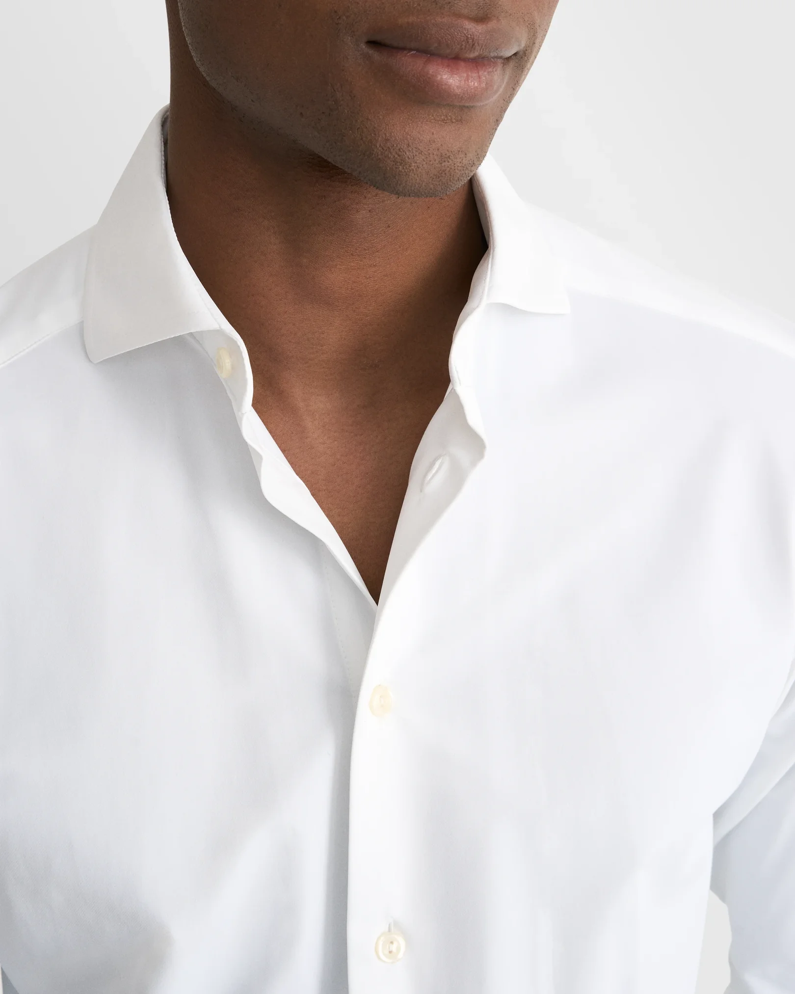 Eton - solid white four way stretch shirt