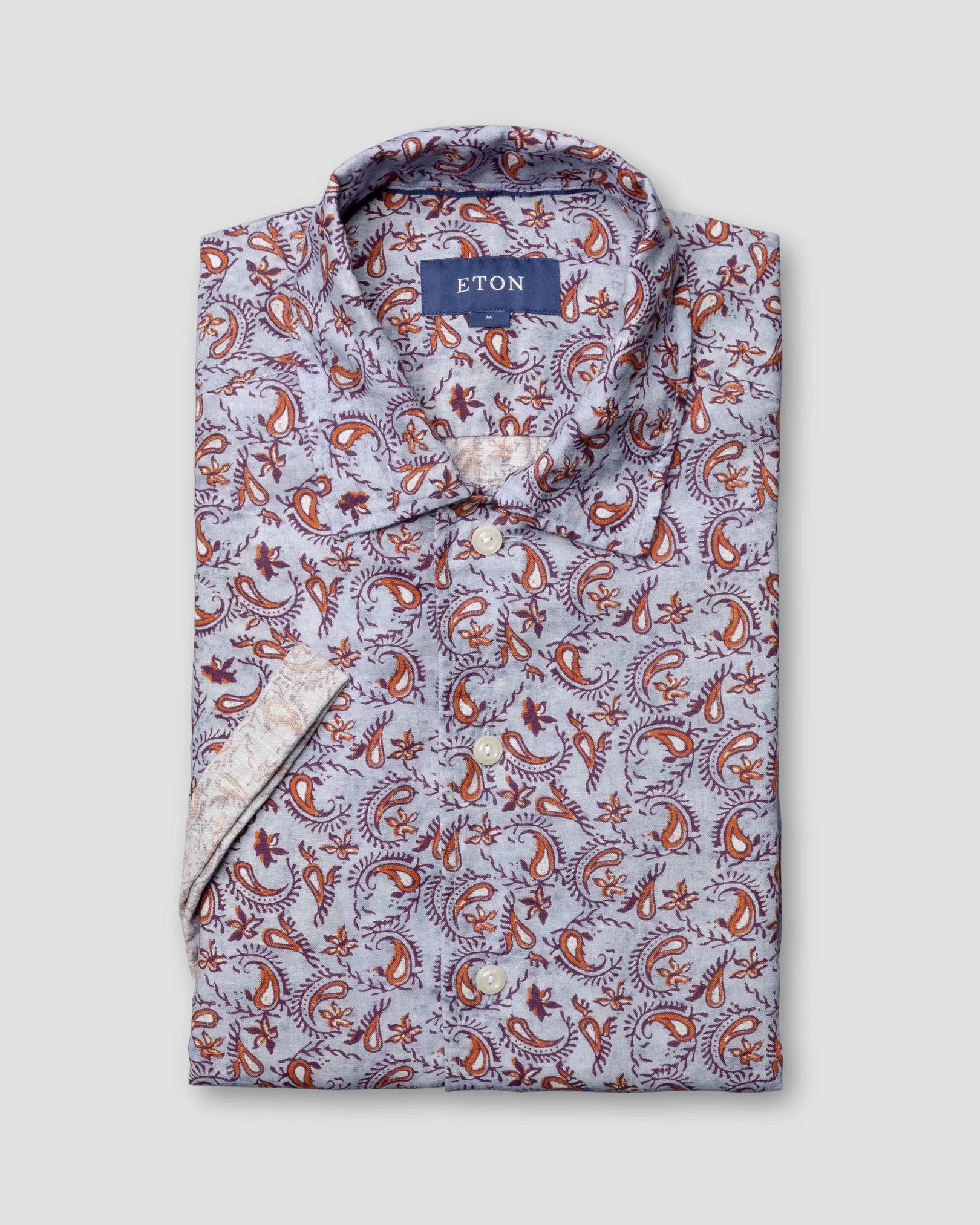 Eton - paisley linen resort shirt