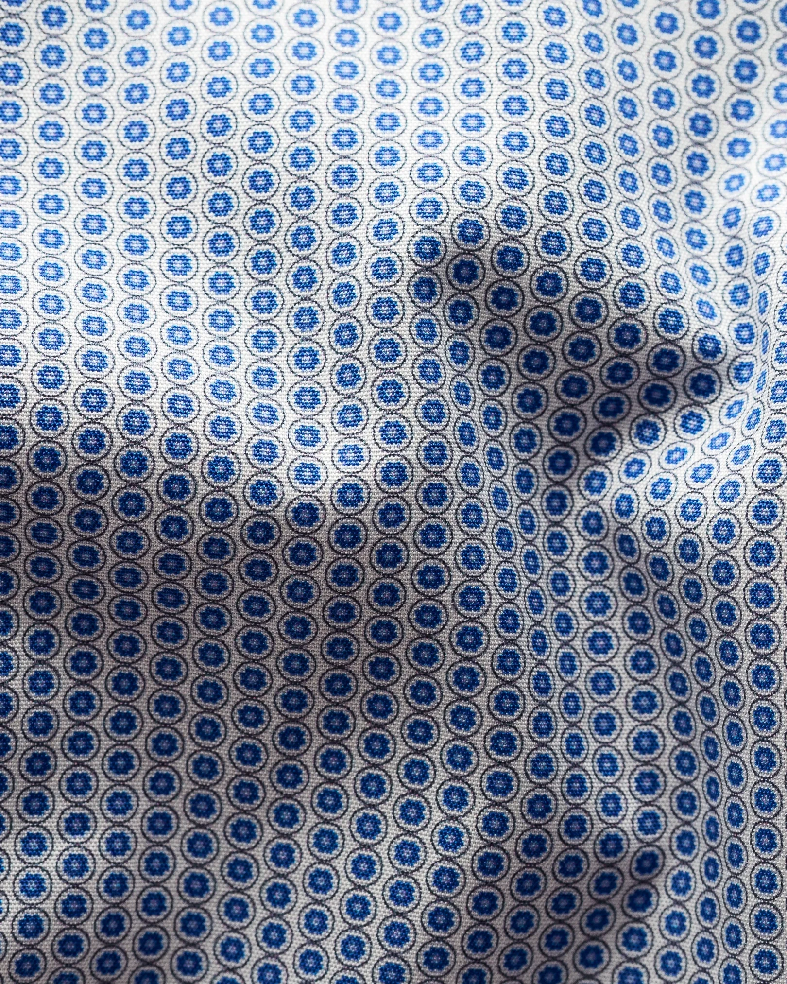 Eton - blue glass print poplin shirt