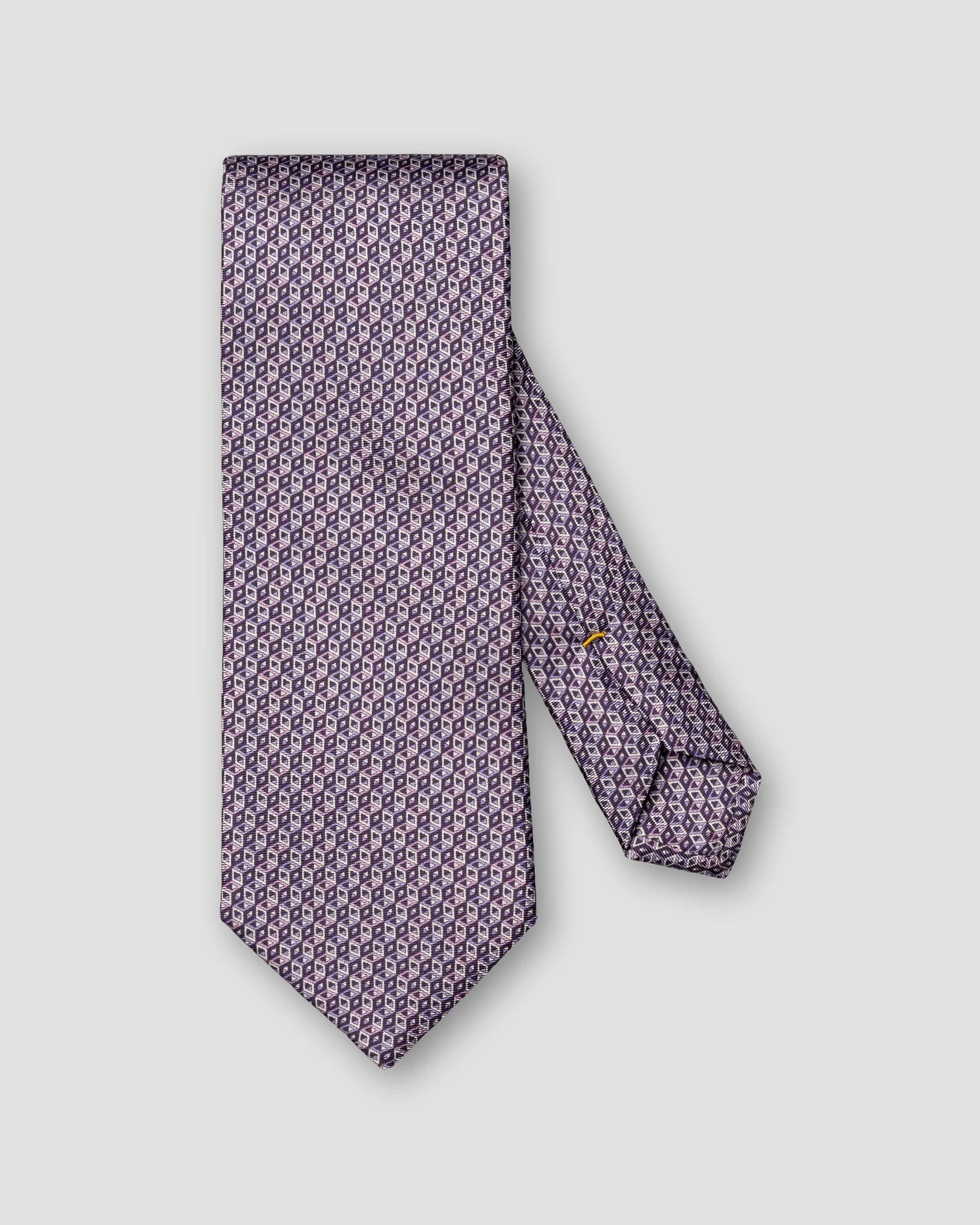 Eton - mid purple geometrical print silk tie
