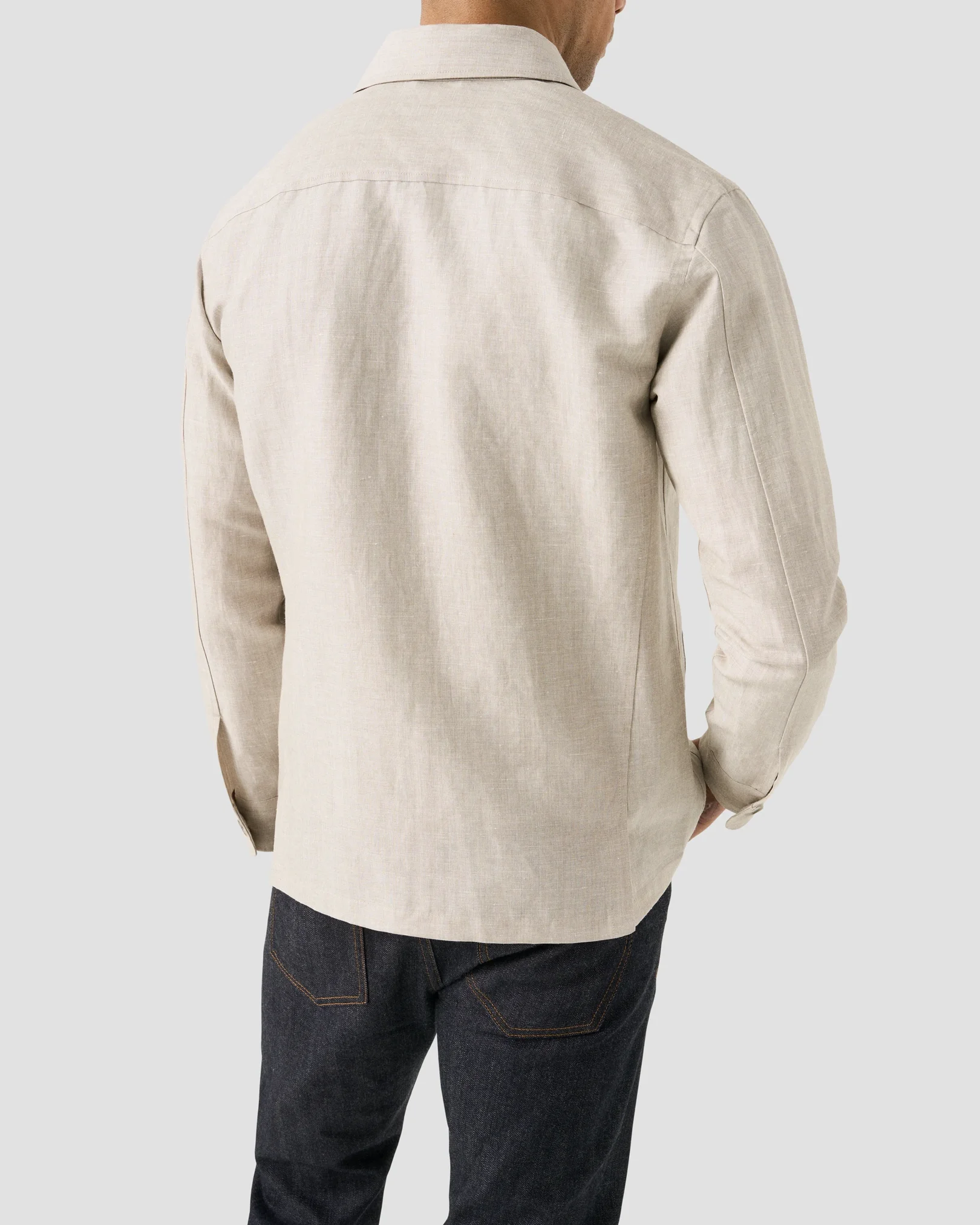 Eton - beige wool linen chore overshirt