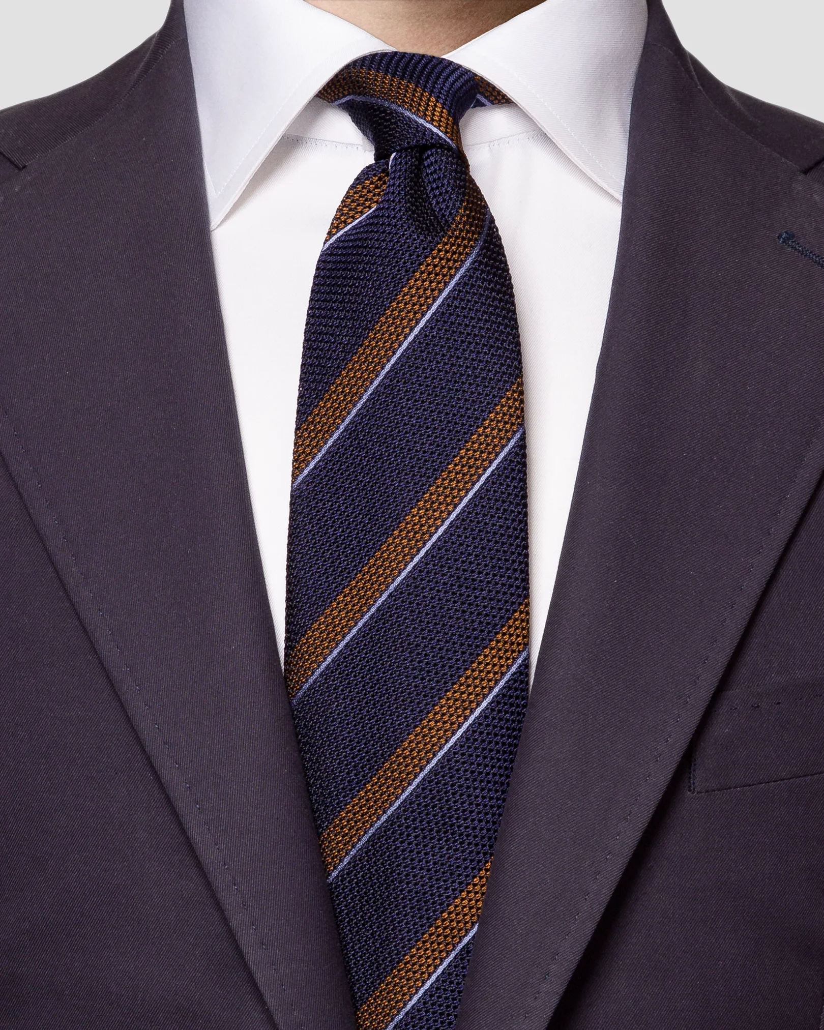 Eton - dark brown striped garza tie