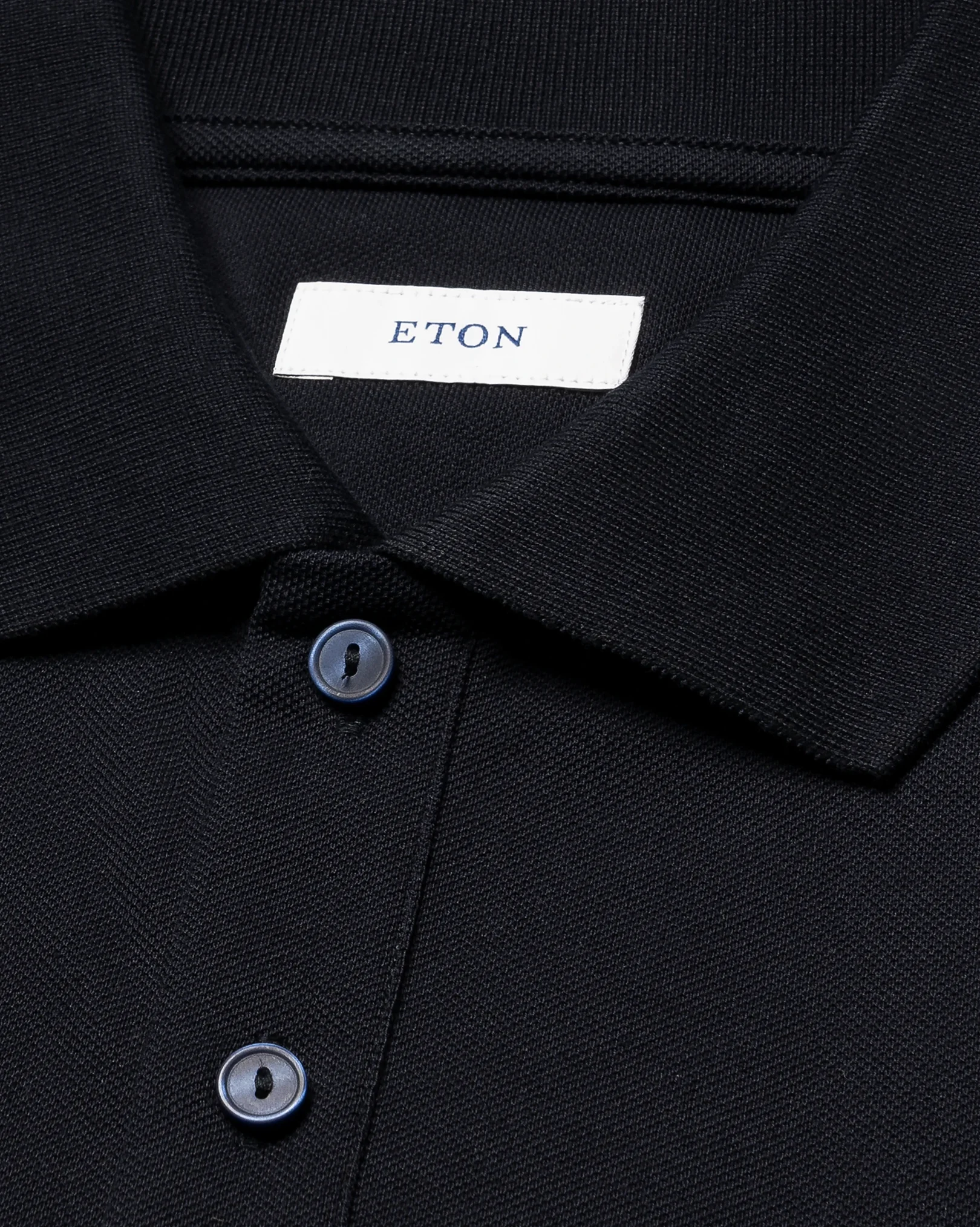 Eton - navy pima cotton pique polo