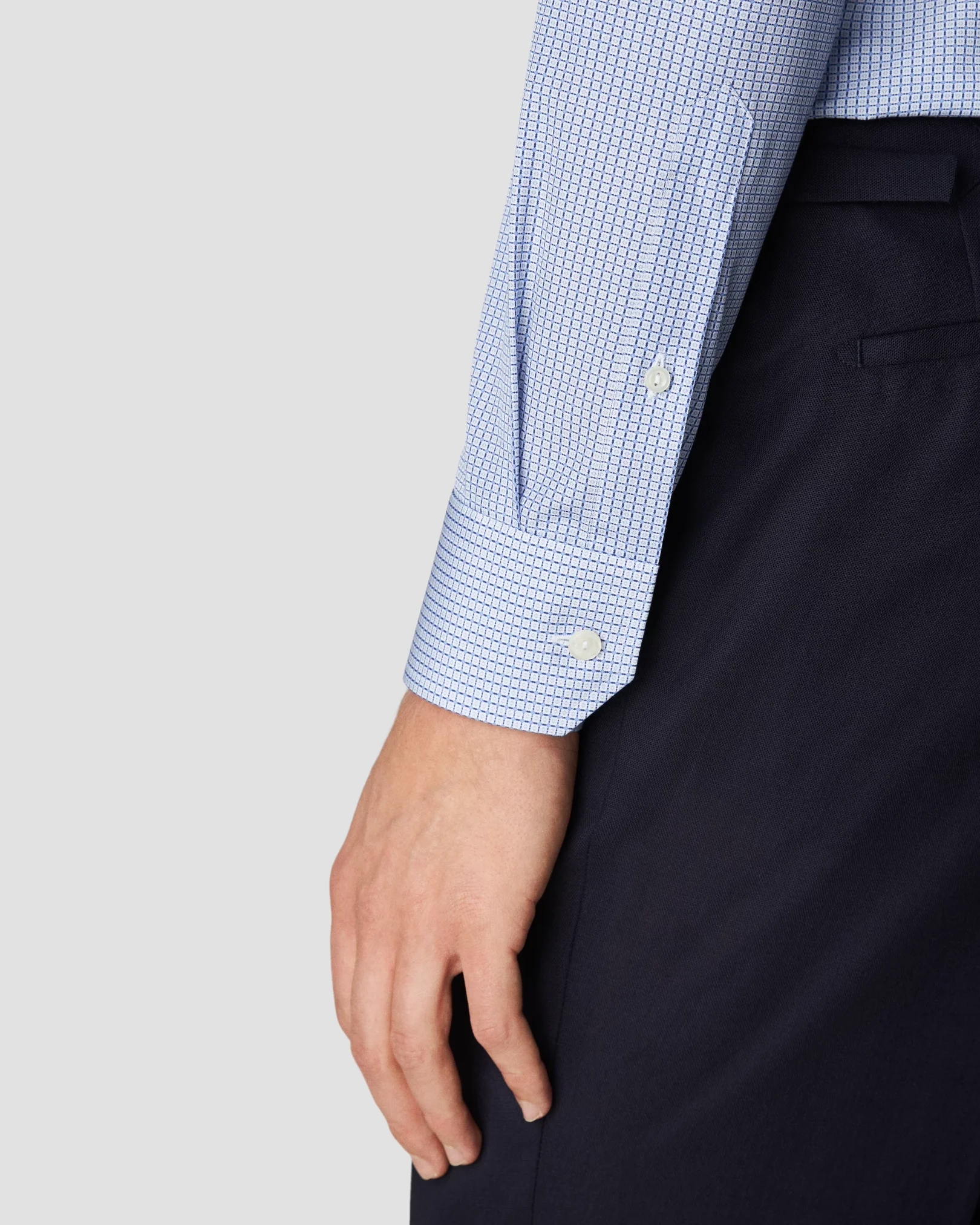 Eton - light blue poplin checked