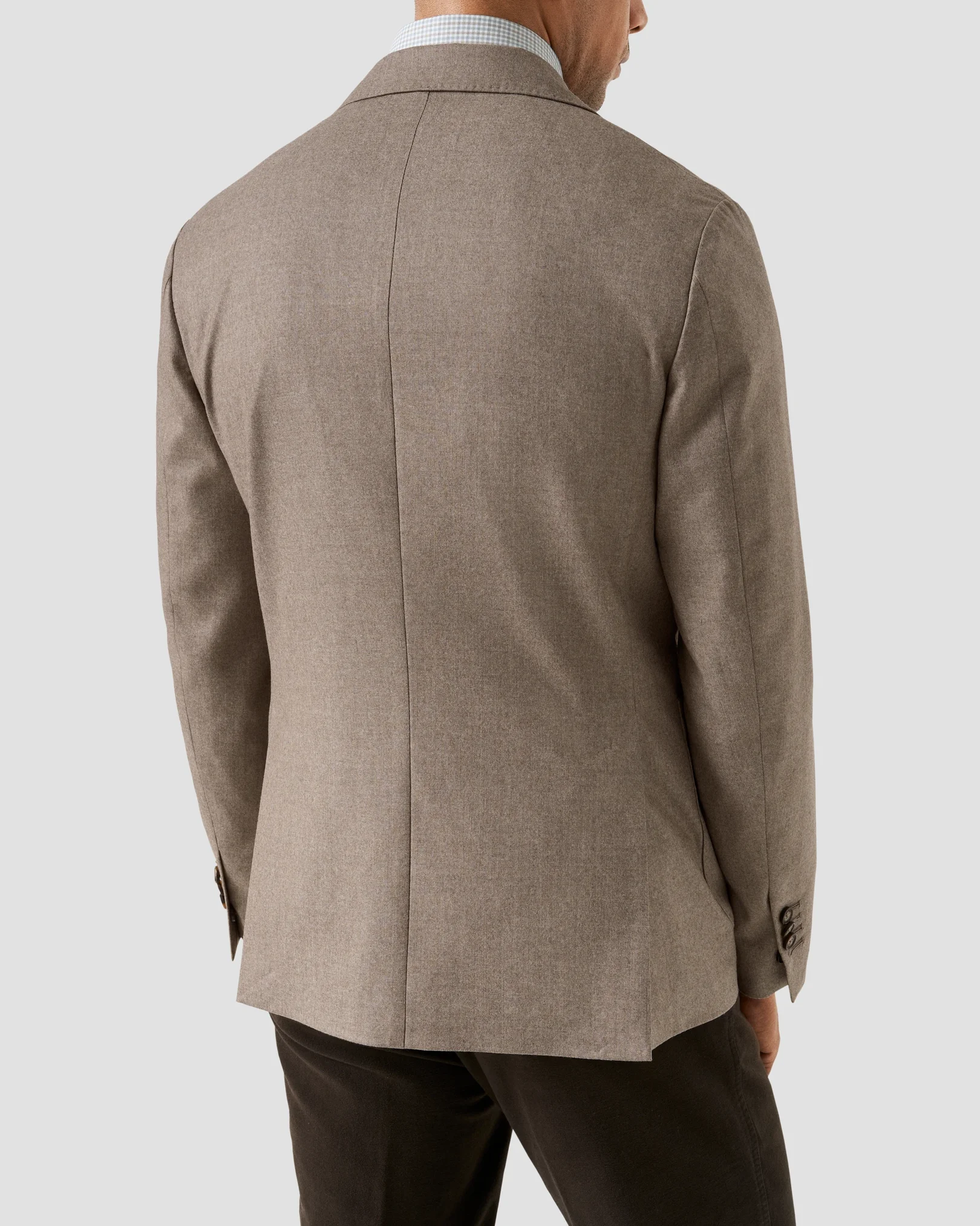 Eton - wool flannel soft jacket beige wool flannel soft jacket