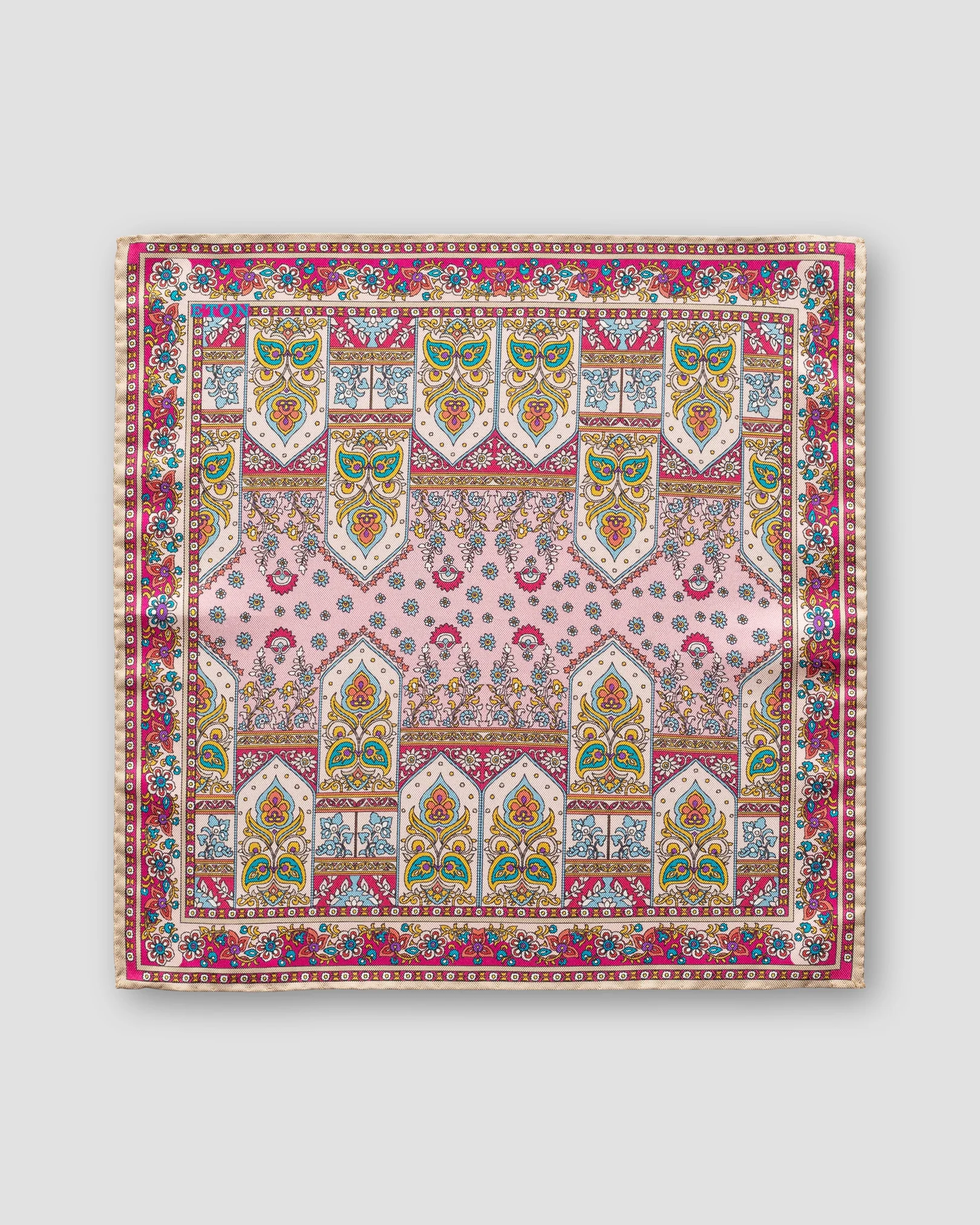 Eton - pink flower print pocket square