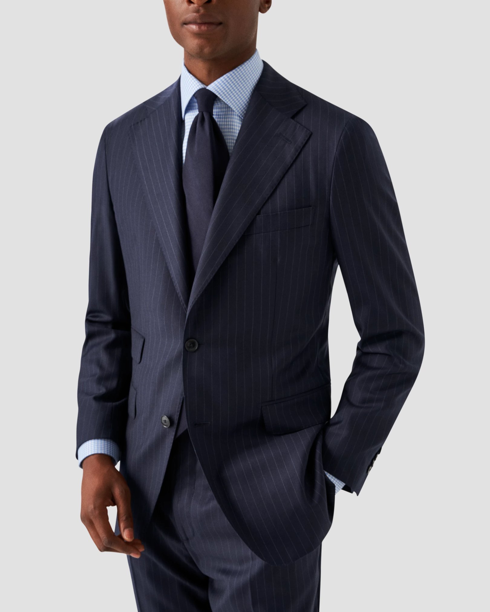 Eton - checked houndstooth signature twill