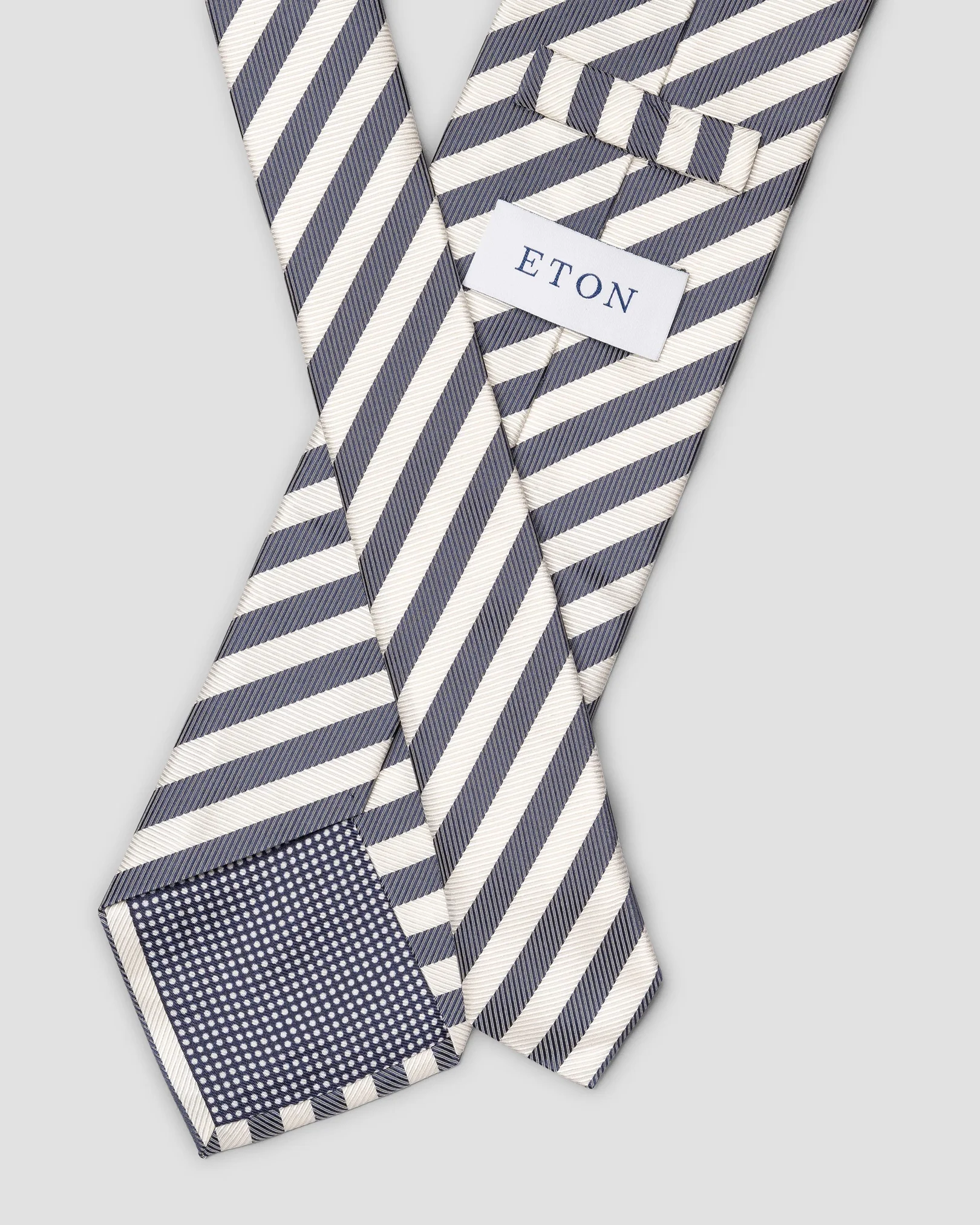 Navy Striped Silk Tie