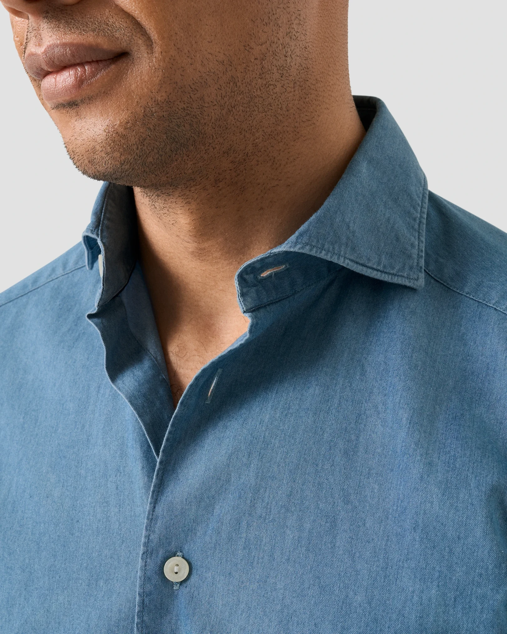 Eton - dark blue lightweight denim shirt