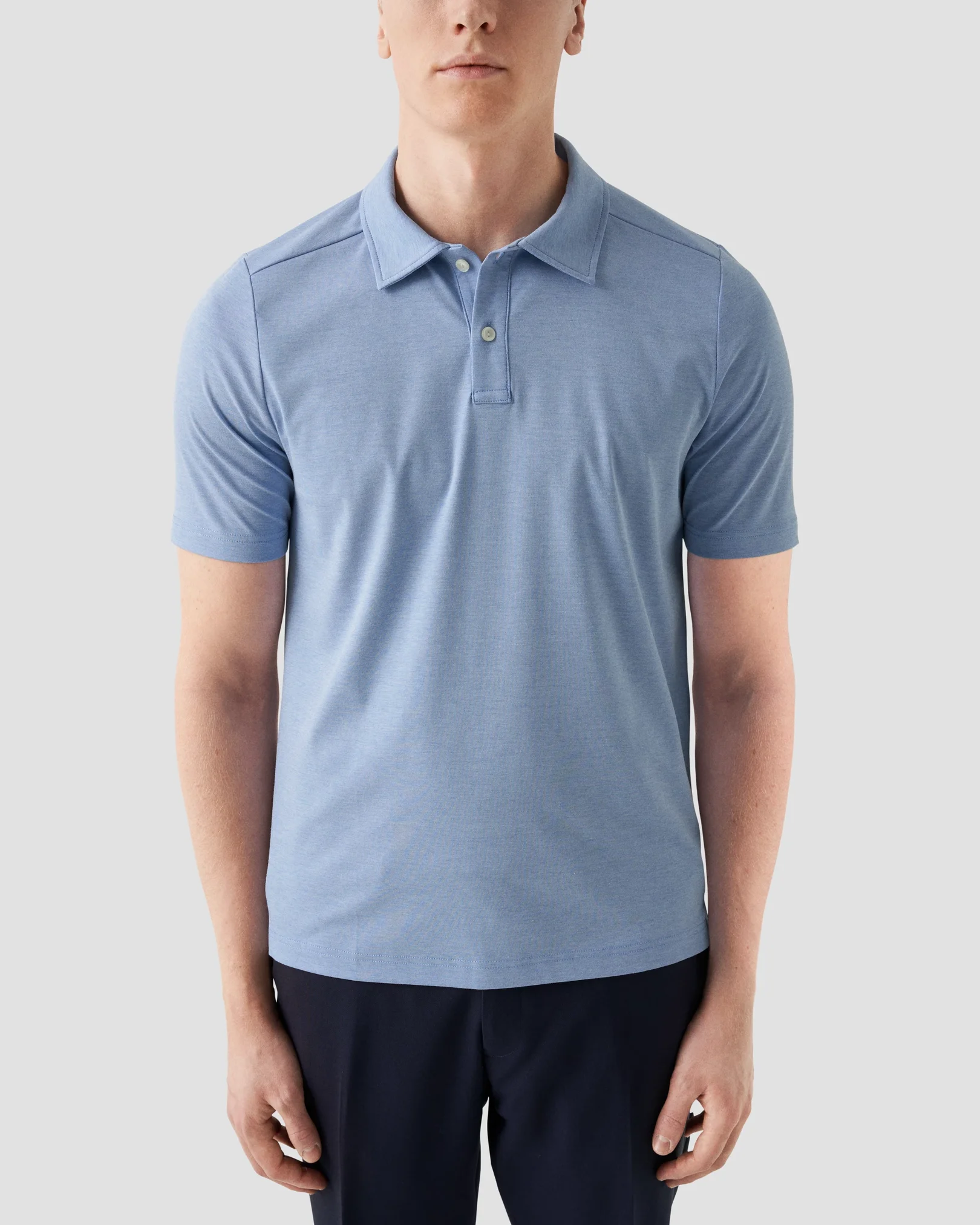 Eton - light blue turndown collar short sleeve regular fit