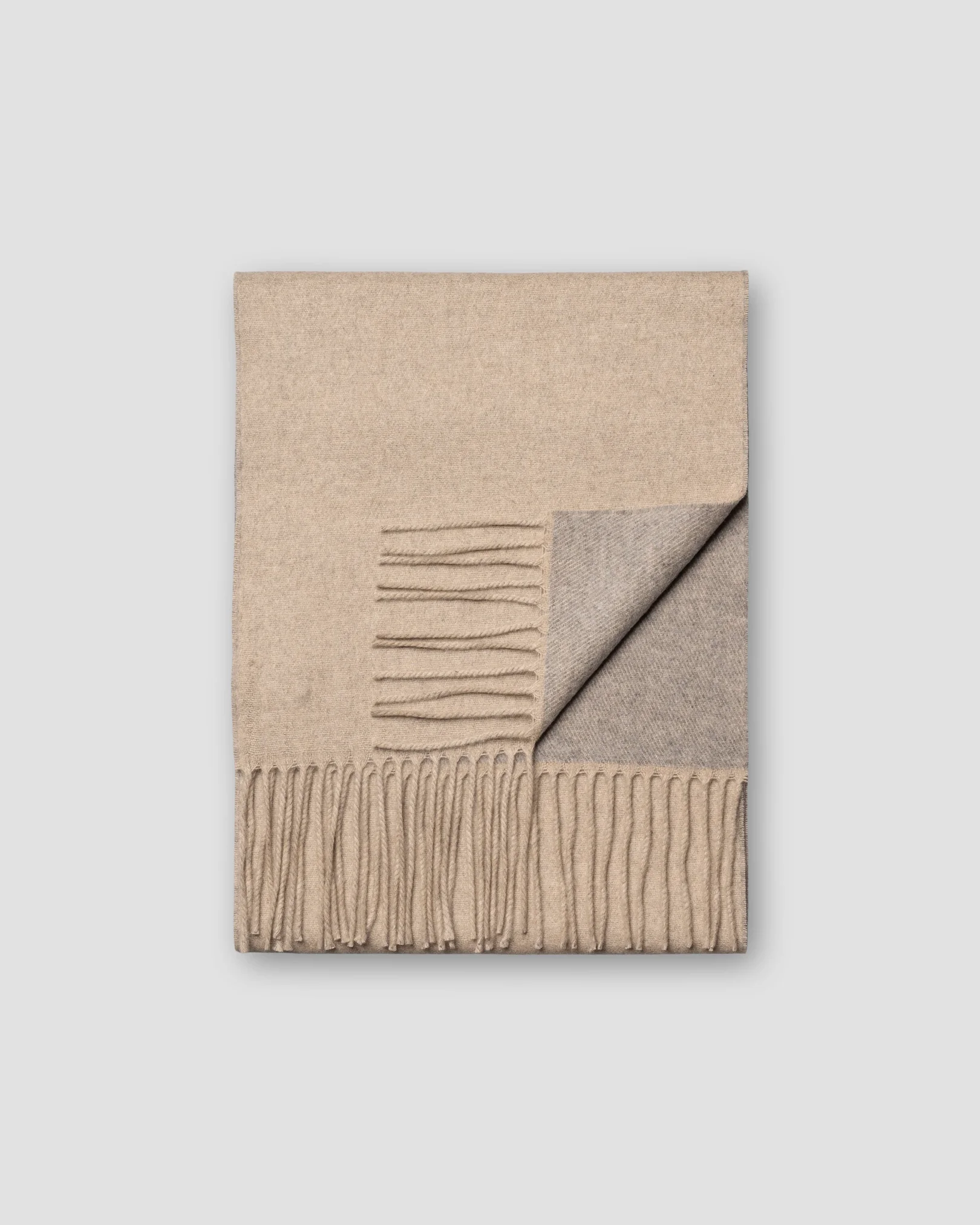 Eton - two face cashmere scarf beige two face cashmere scarf