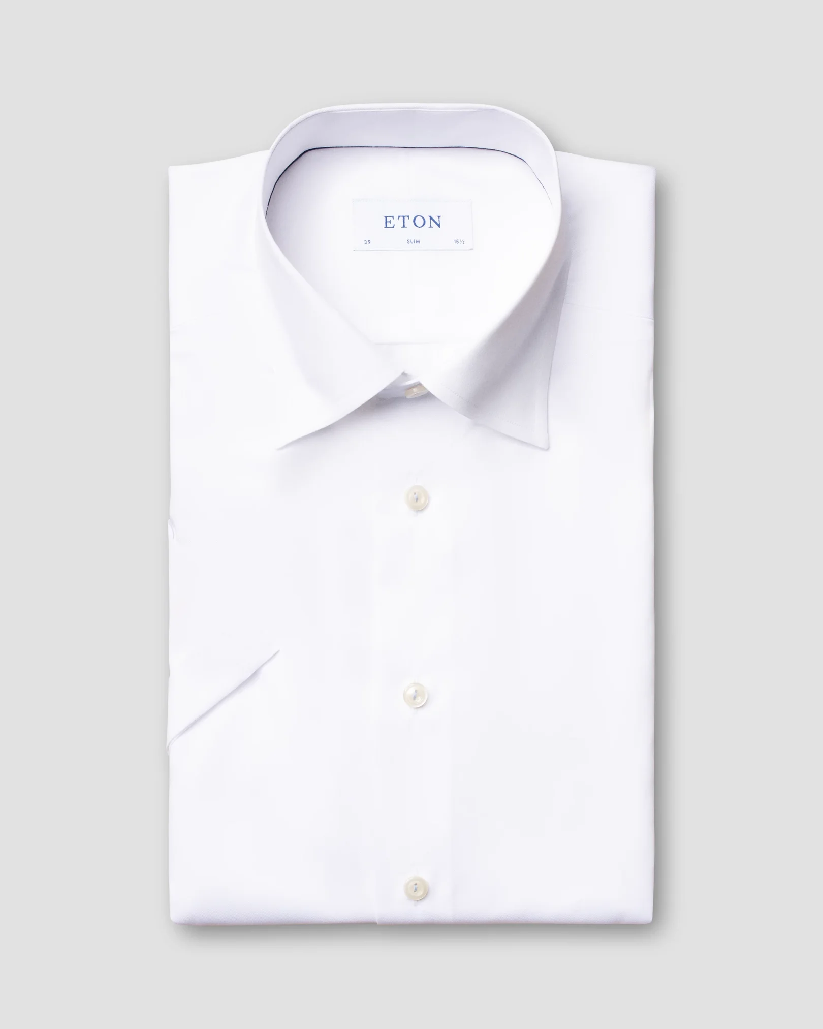 Eton - white fine twill shirt short sleeved