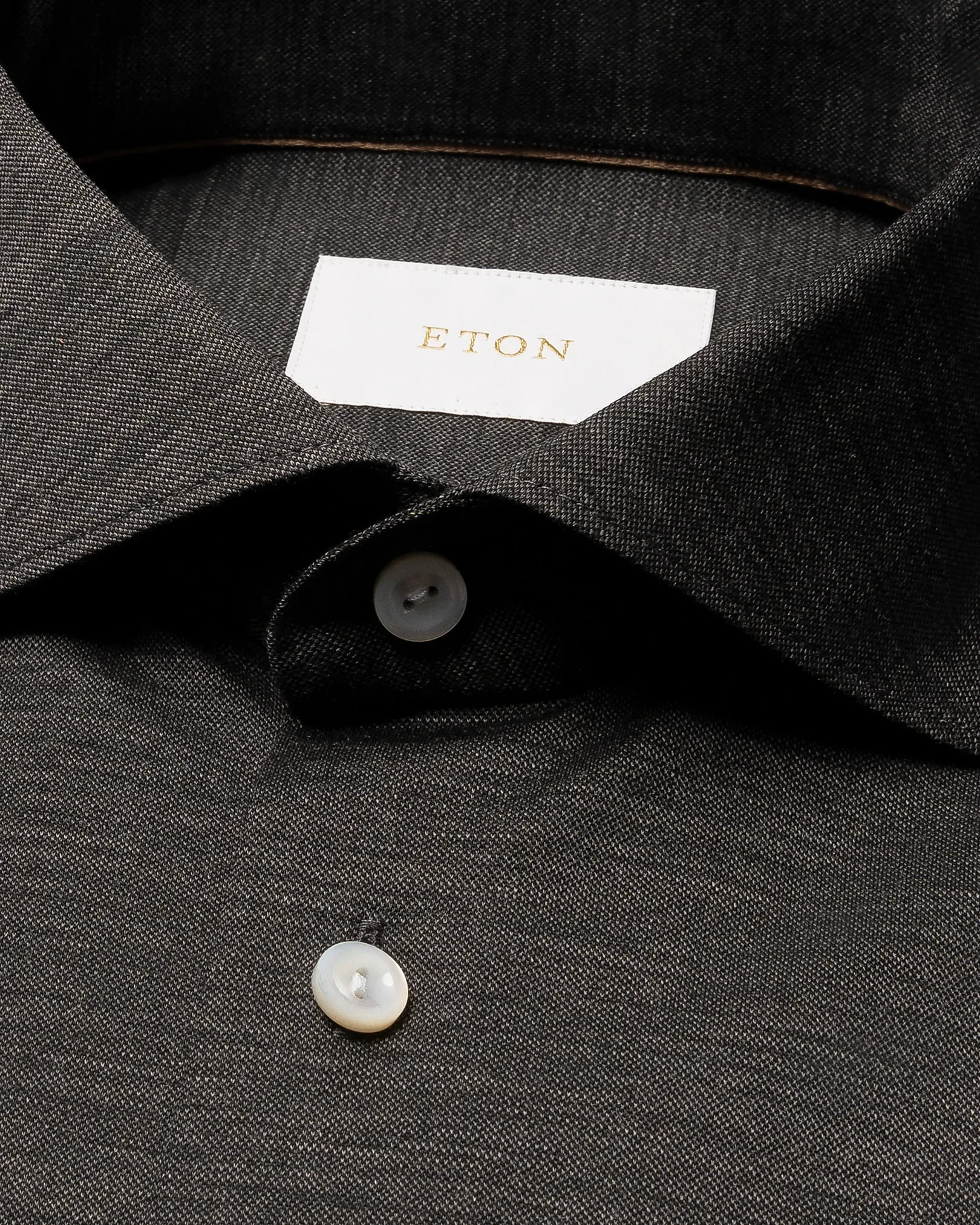 Eton - merino lyocell jersey shirt dark grey merino lyocell jersey shirt