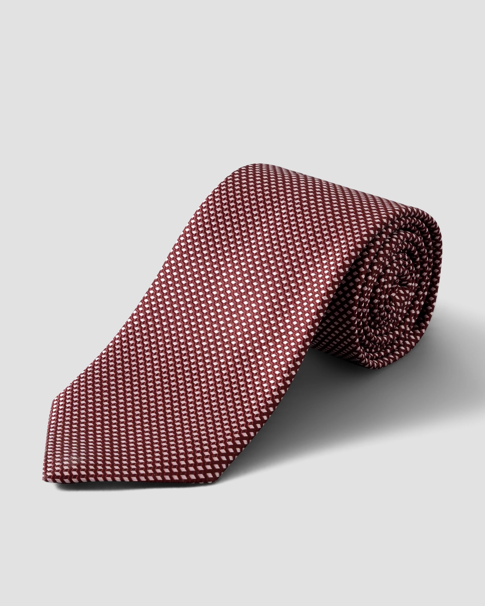 Eton - red geometric woven silk tie