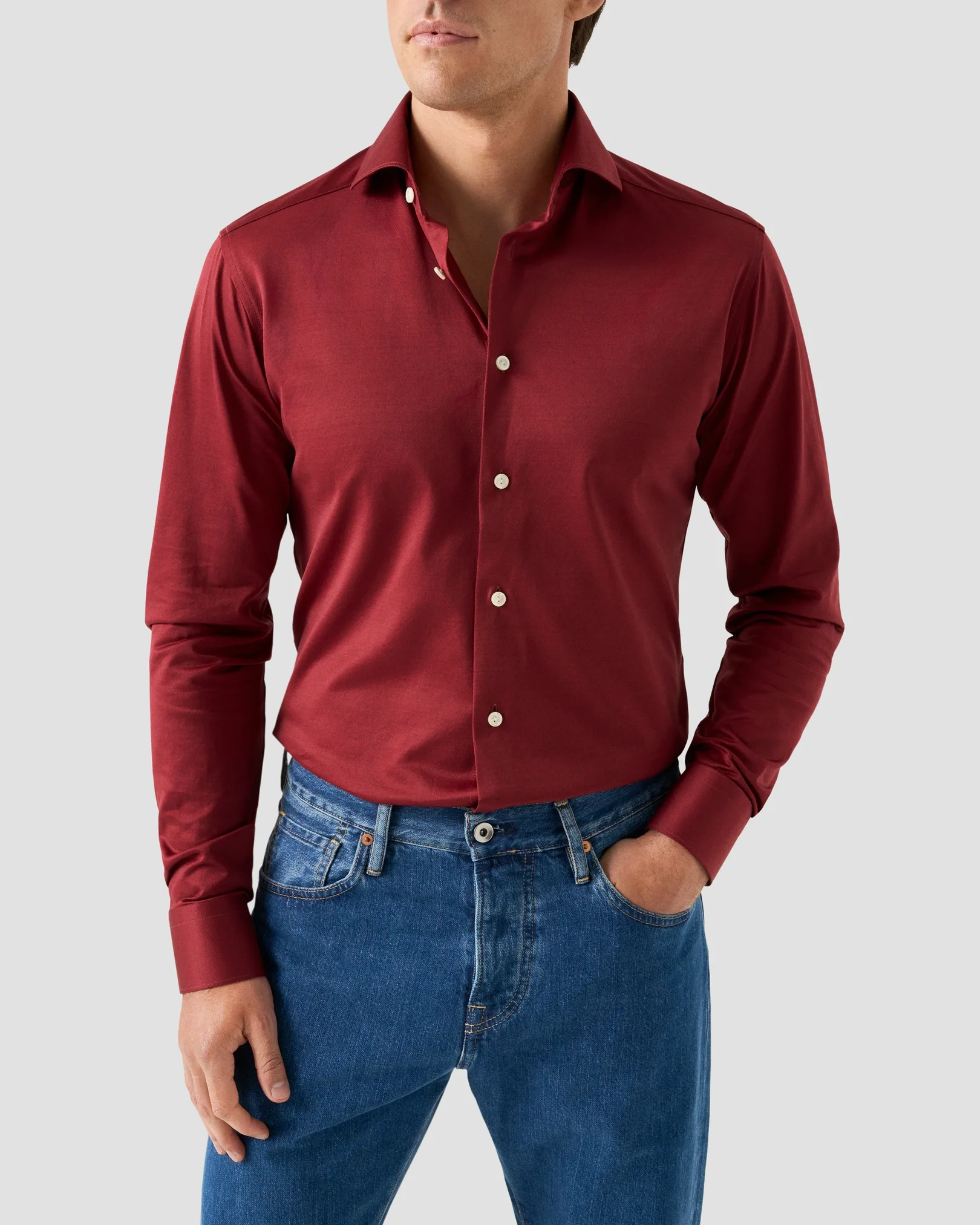 Eton - Dark Red Knit King Shirt