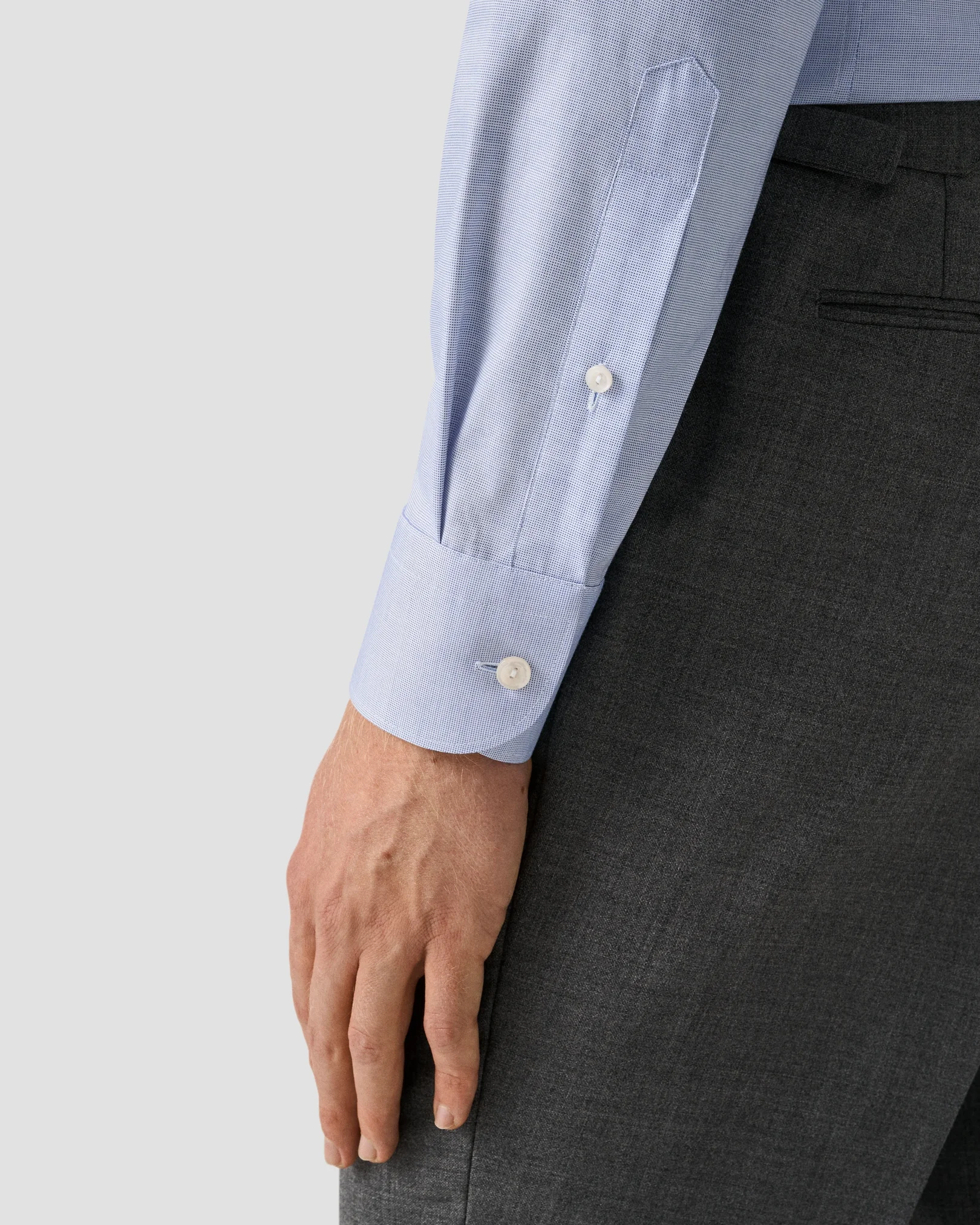 Eton - mid blue solid signature oxford shirt 261