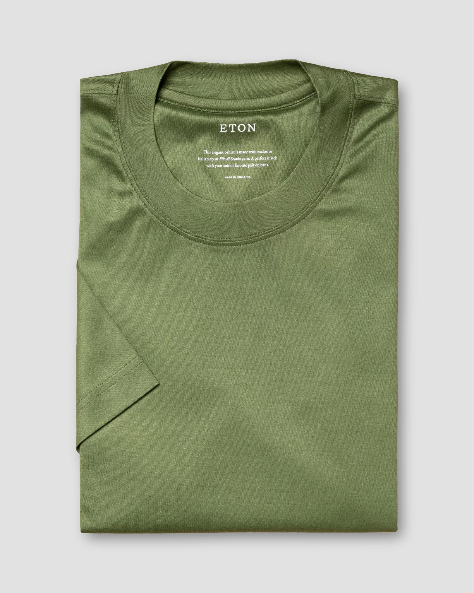 Eton - mid green jersey t shirt short sleeve boxfit t shirt