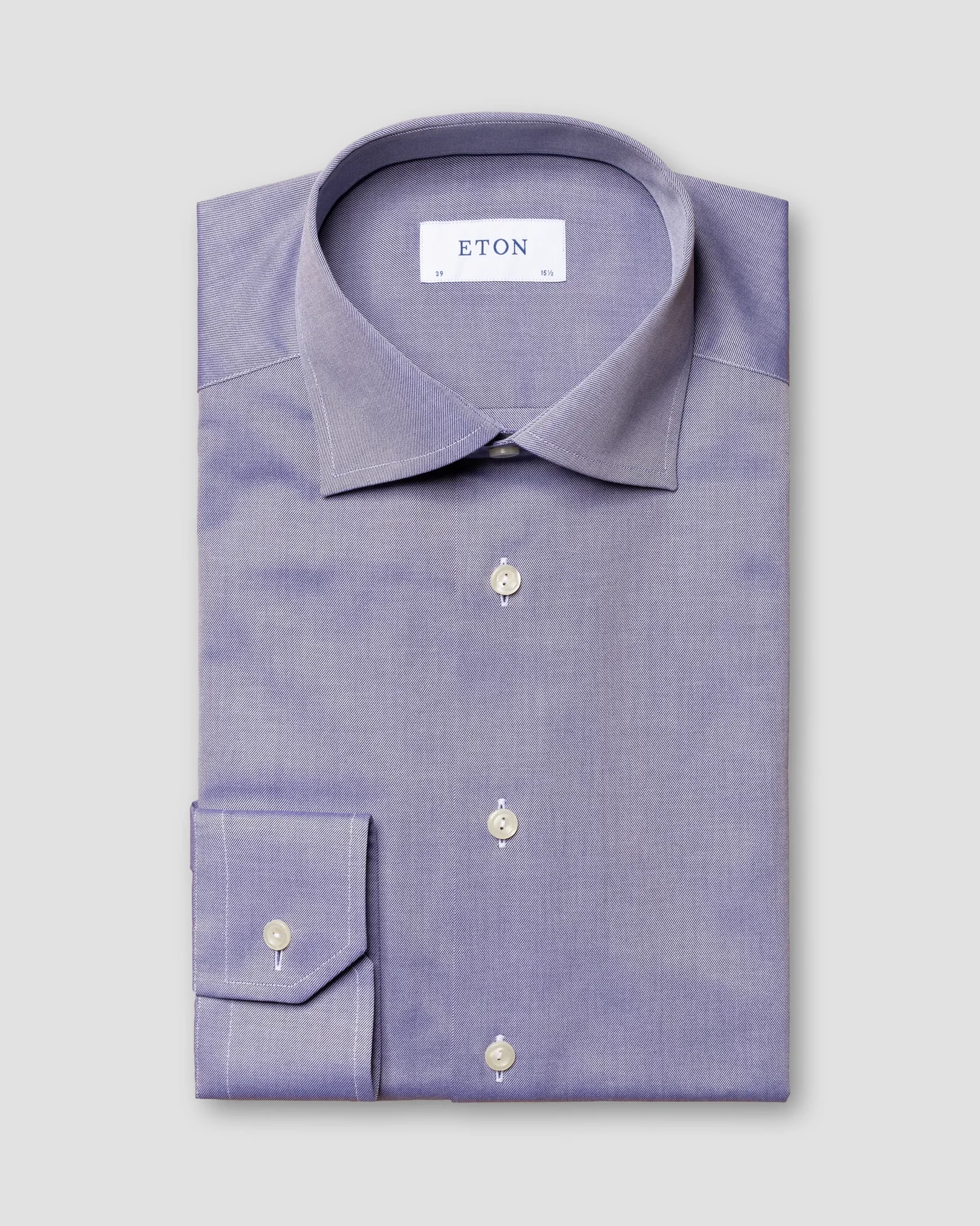 Eton - dark blue melange signature twill shirt