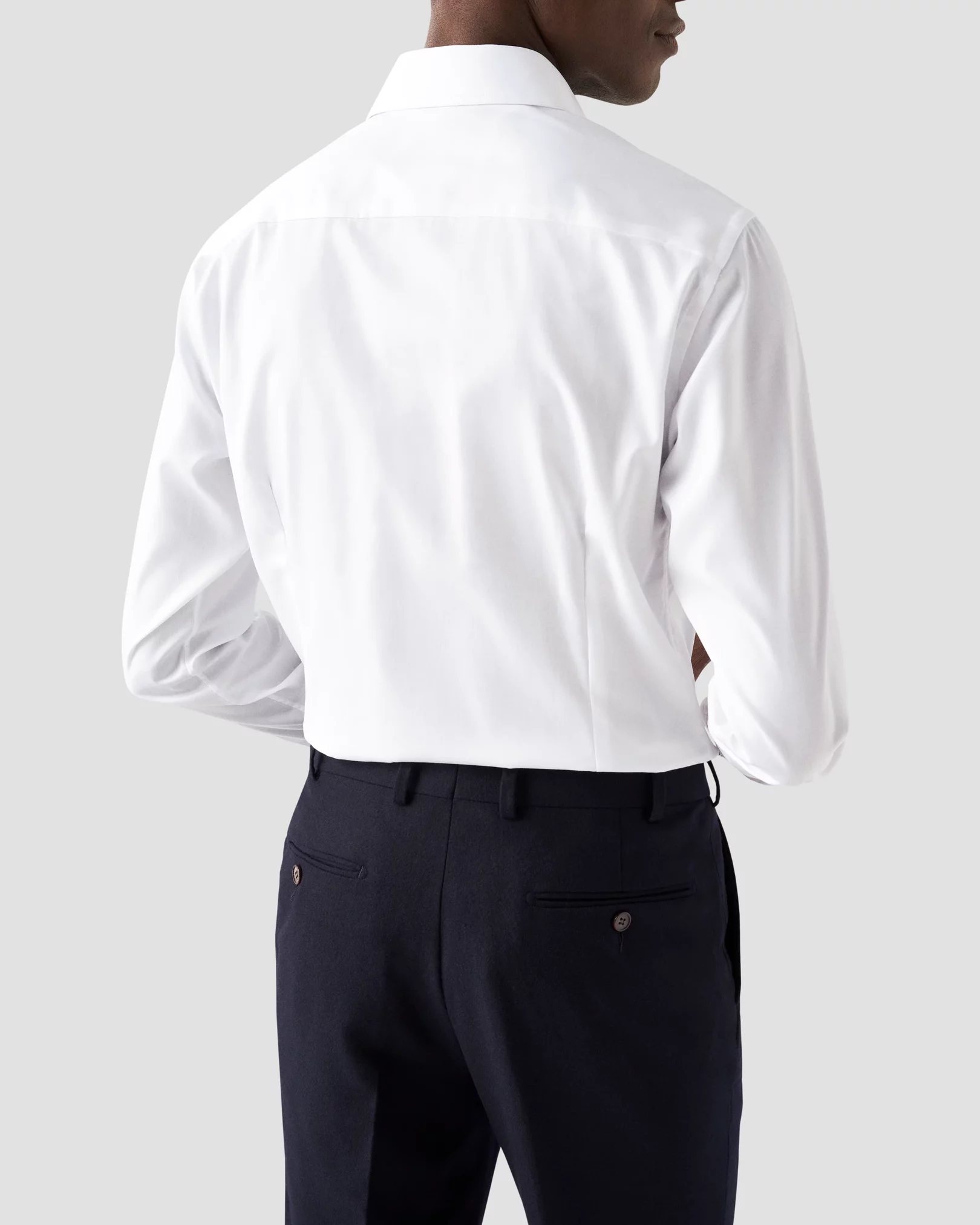 Eton - White Signature Twill Shirt - Floral Contrast Details