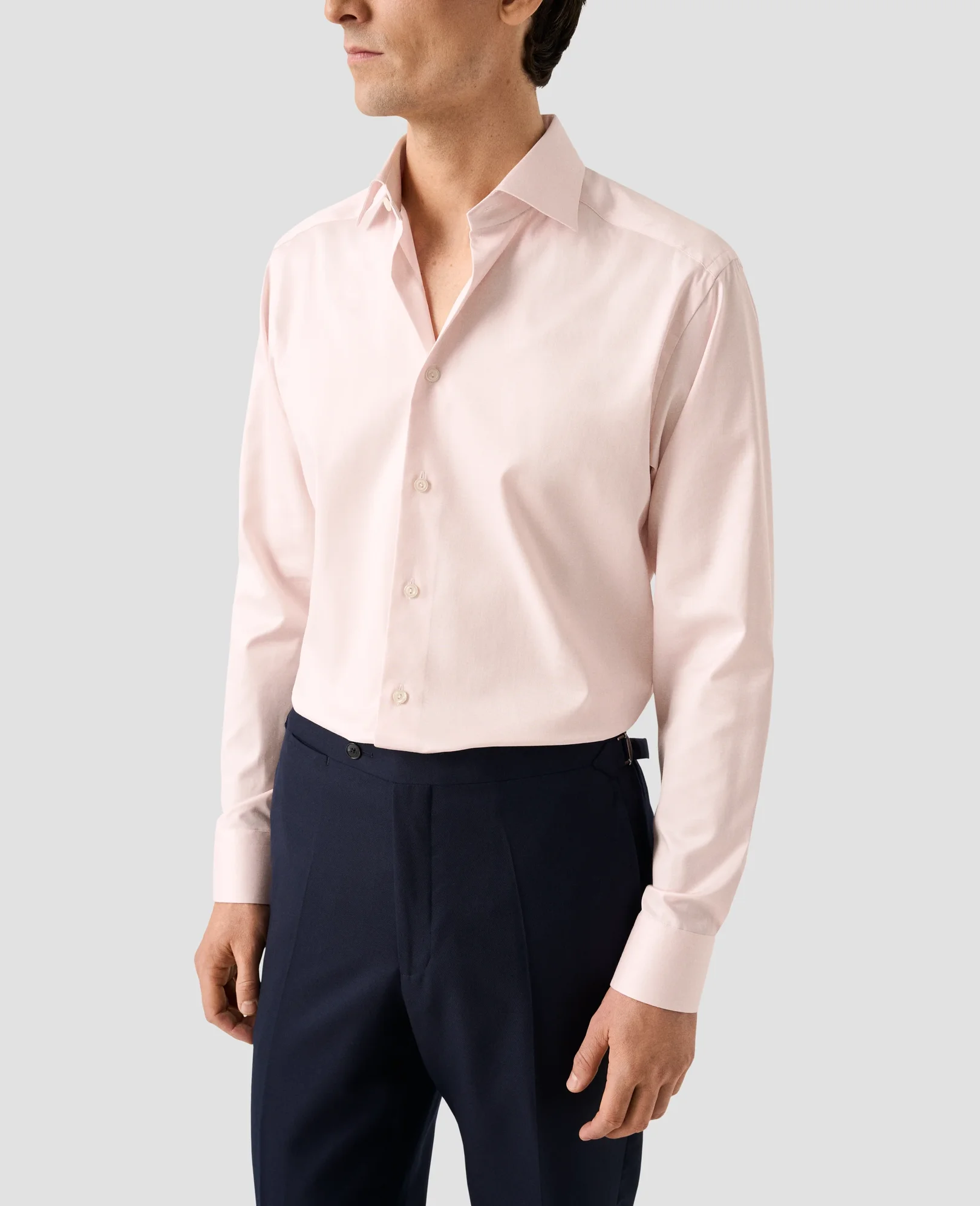 Eton - pink solid cotton tencel tm lyocell shirt