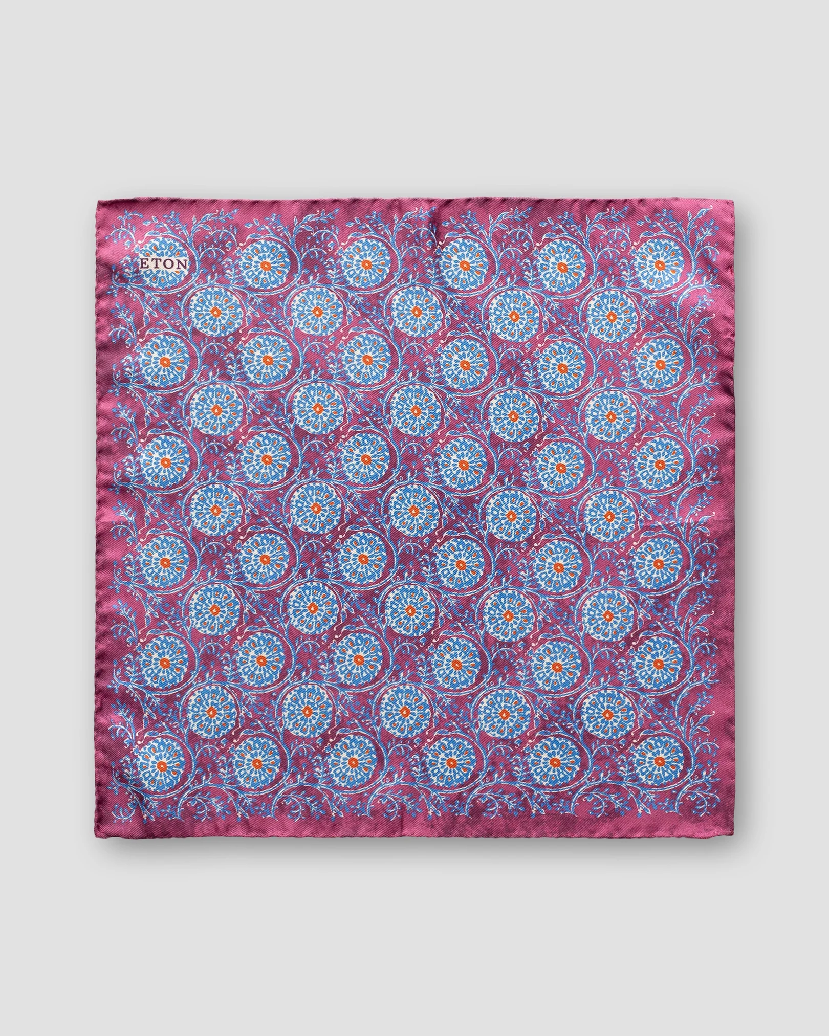 Eton - purple geometric circles pocket square