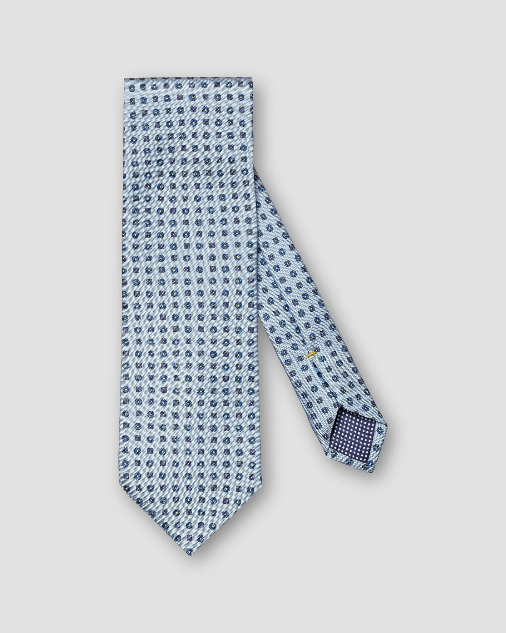 Eton - mid blue flower printed tie