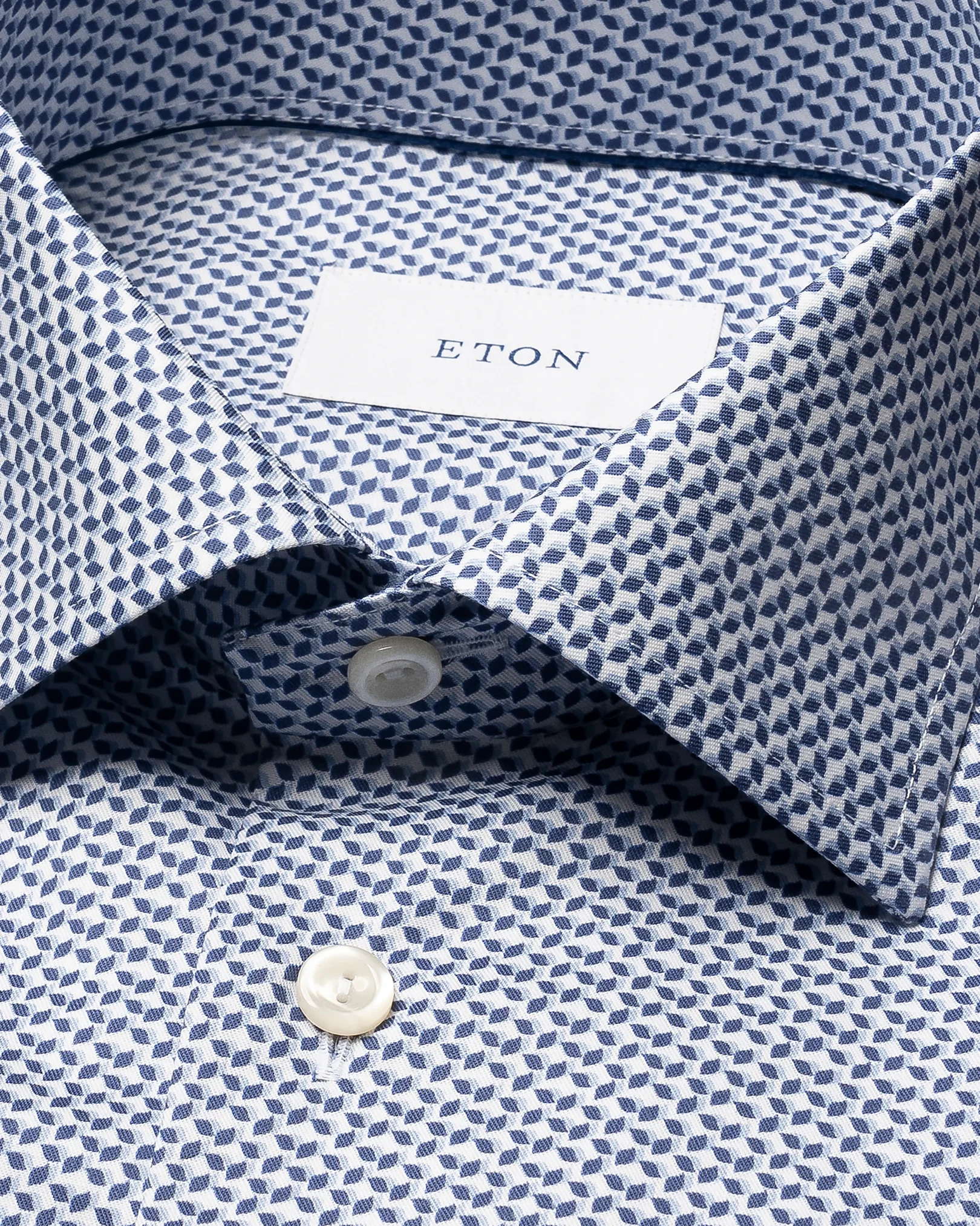Eton - light blue micro geometric signature twill shirt