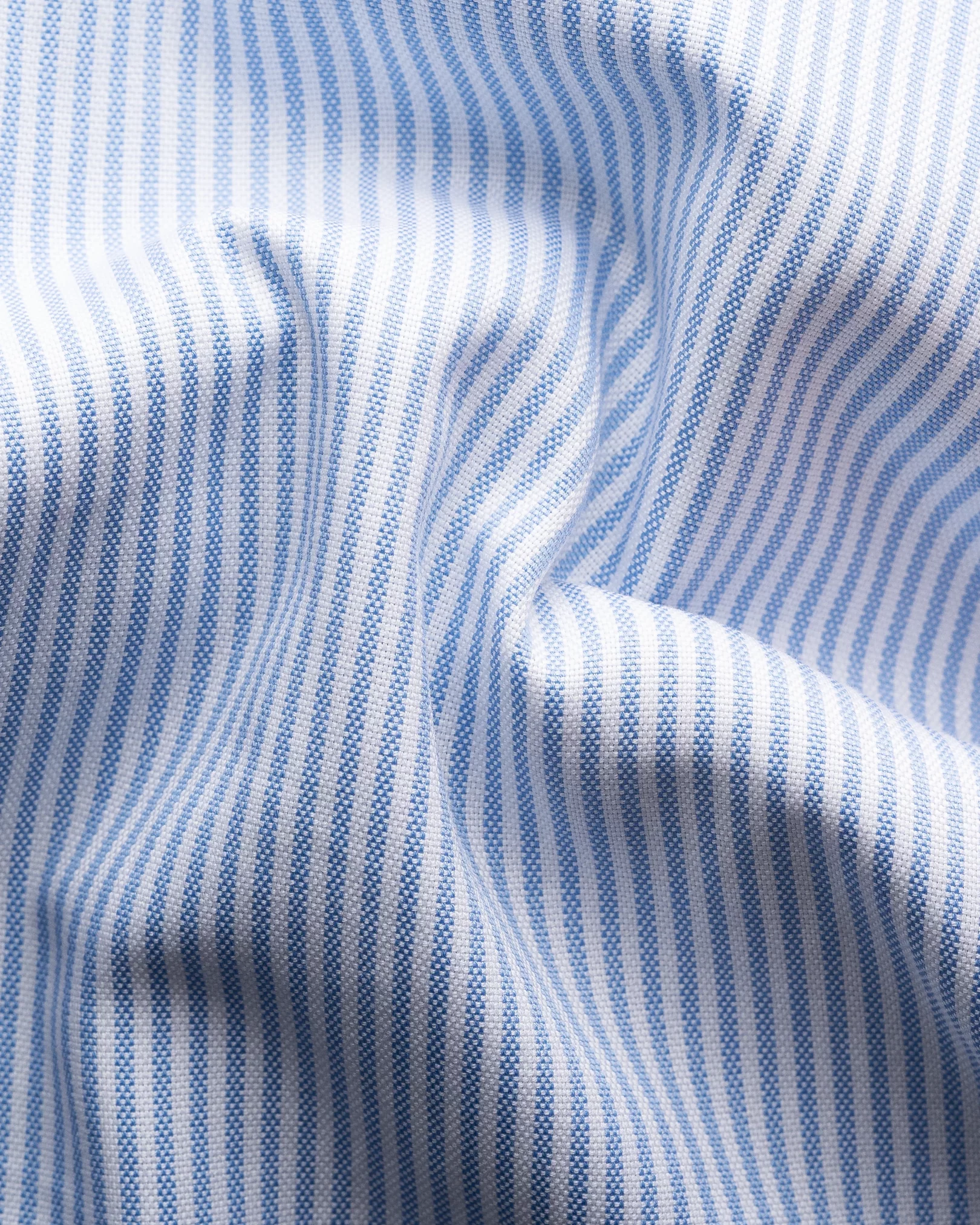 Light Blue Striped Oxford Shirt - Eton