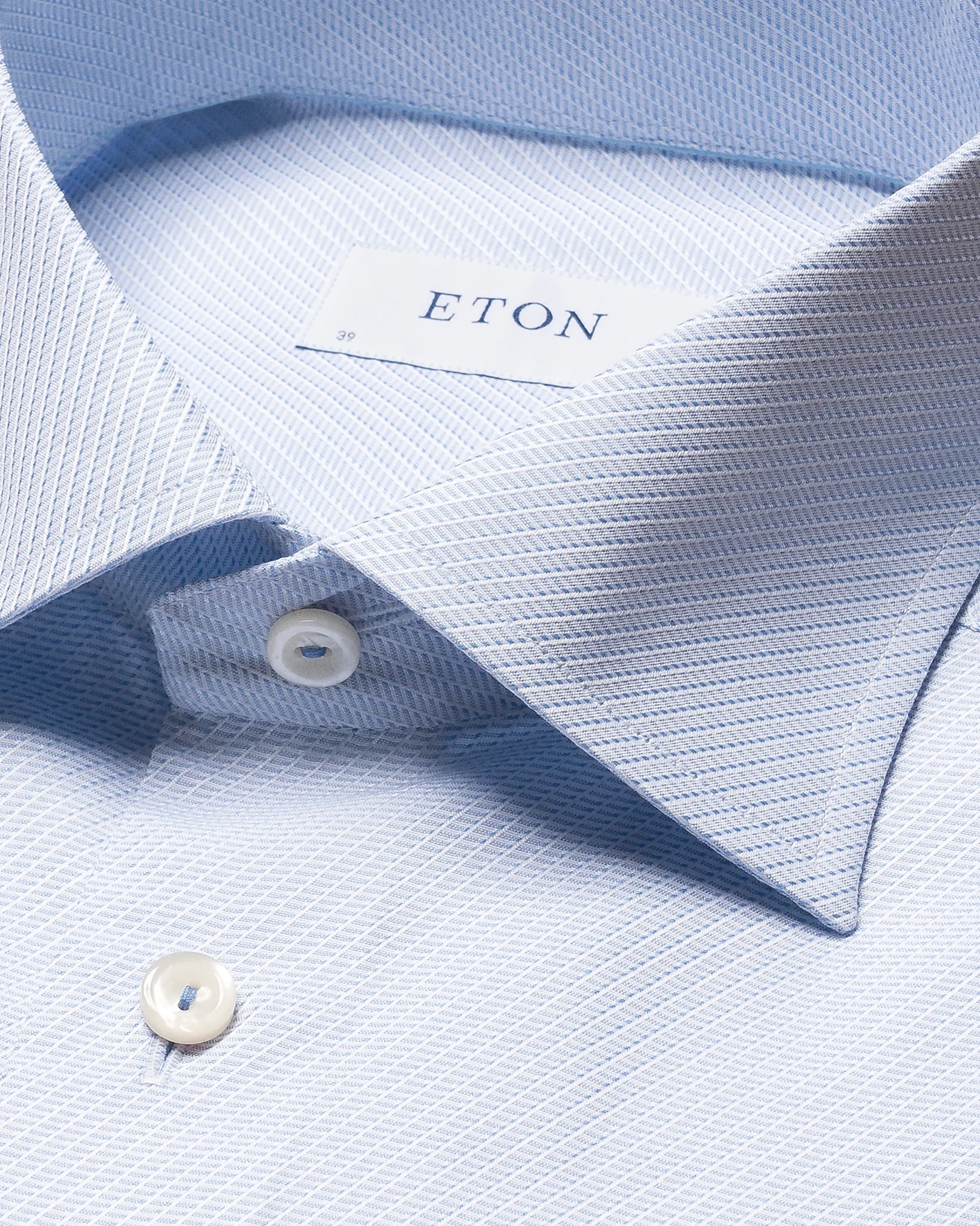 Eton - light blue dobby cut away collar