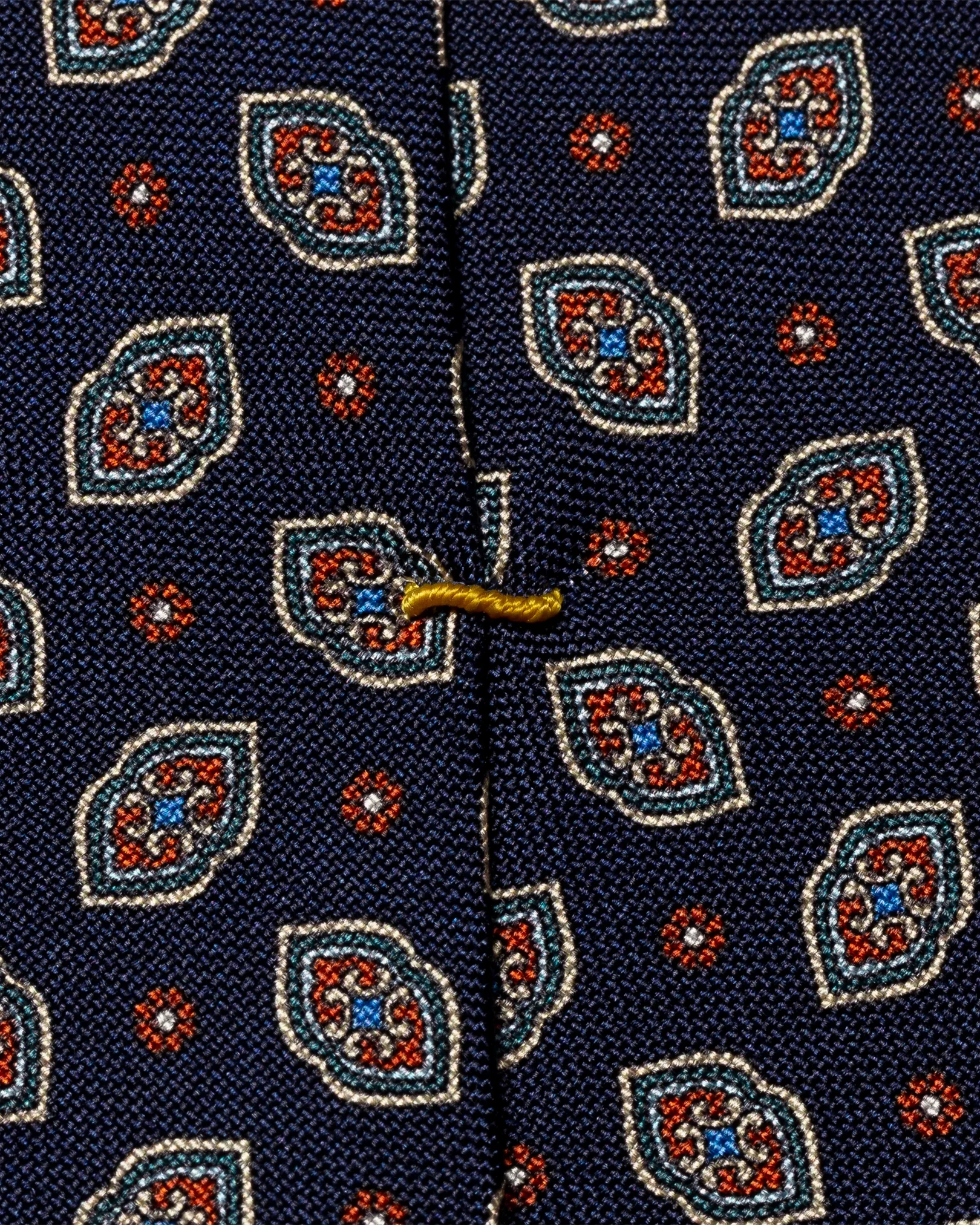 Eton - navy blue panama paisley tie