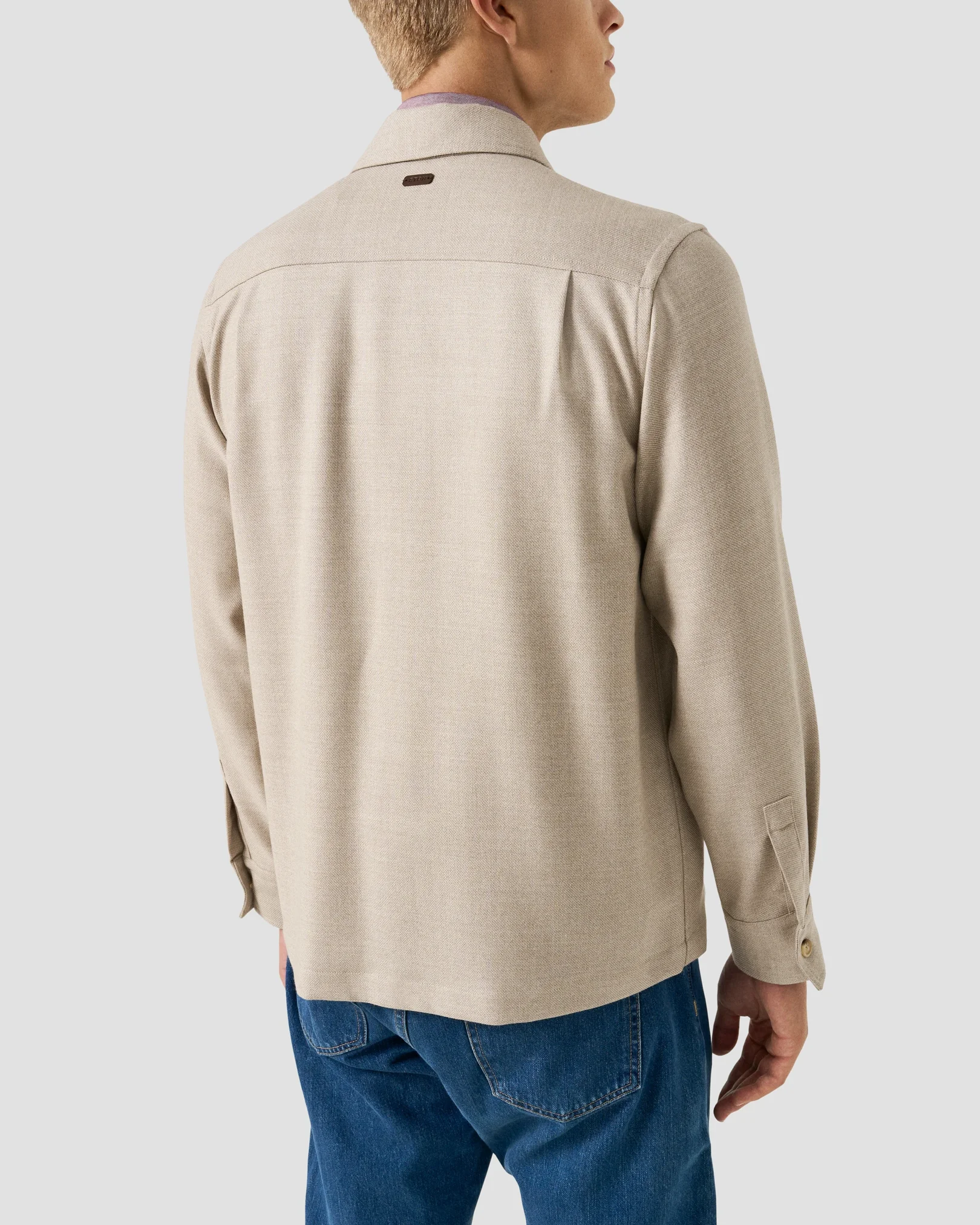 Eton - beige four pocket wool cashmere overshirt