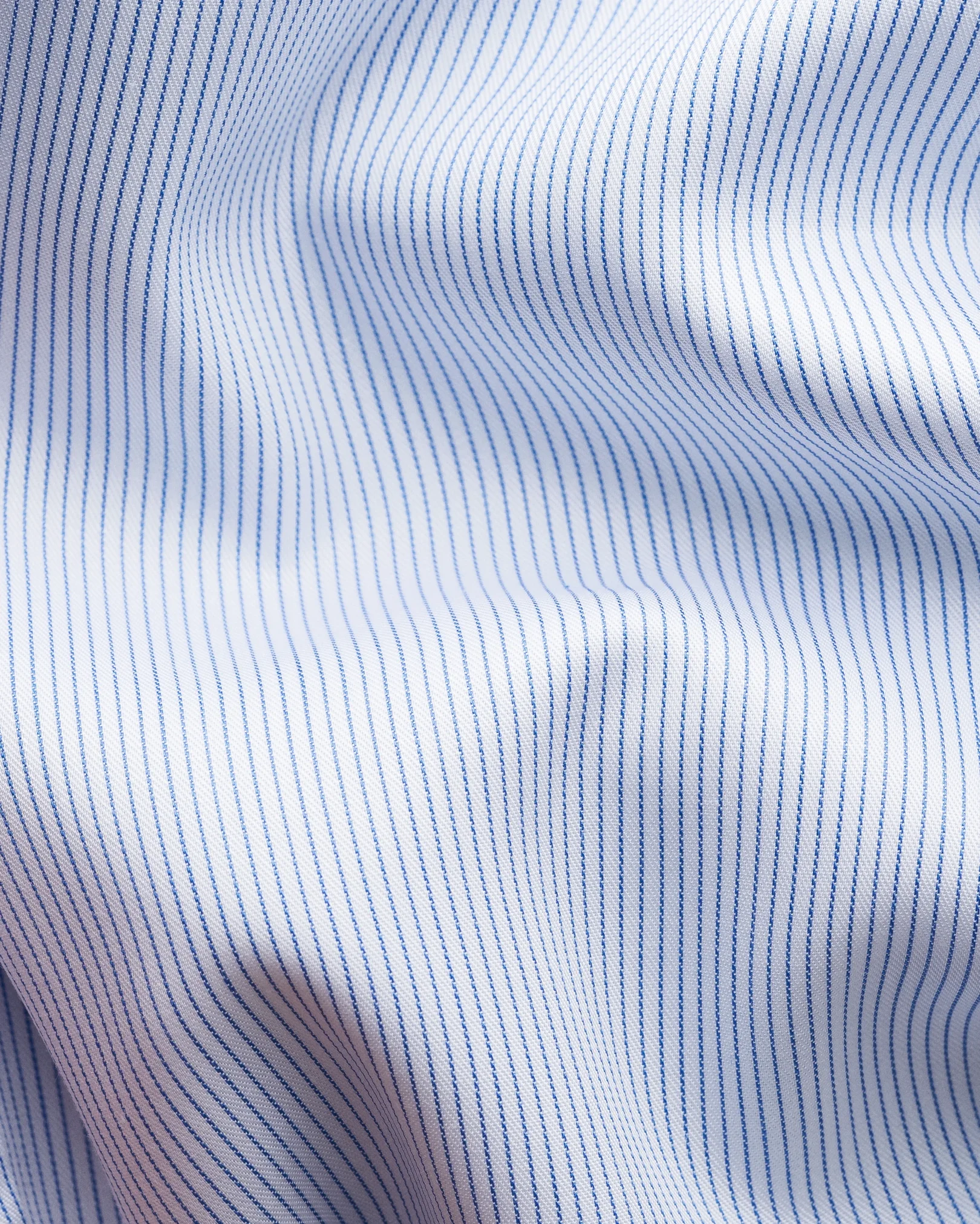 Eton - dark blue striped twill shirt extreme cut away collar